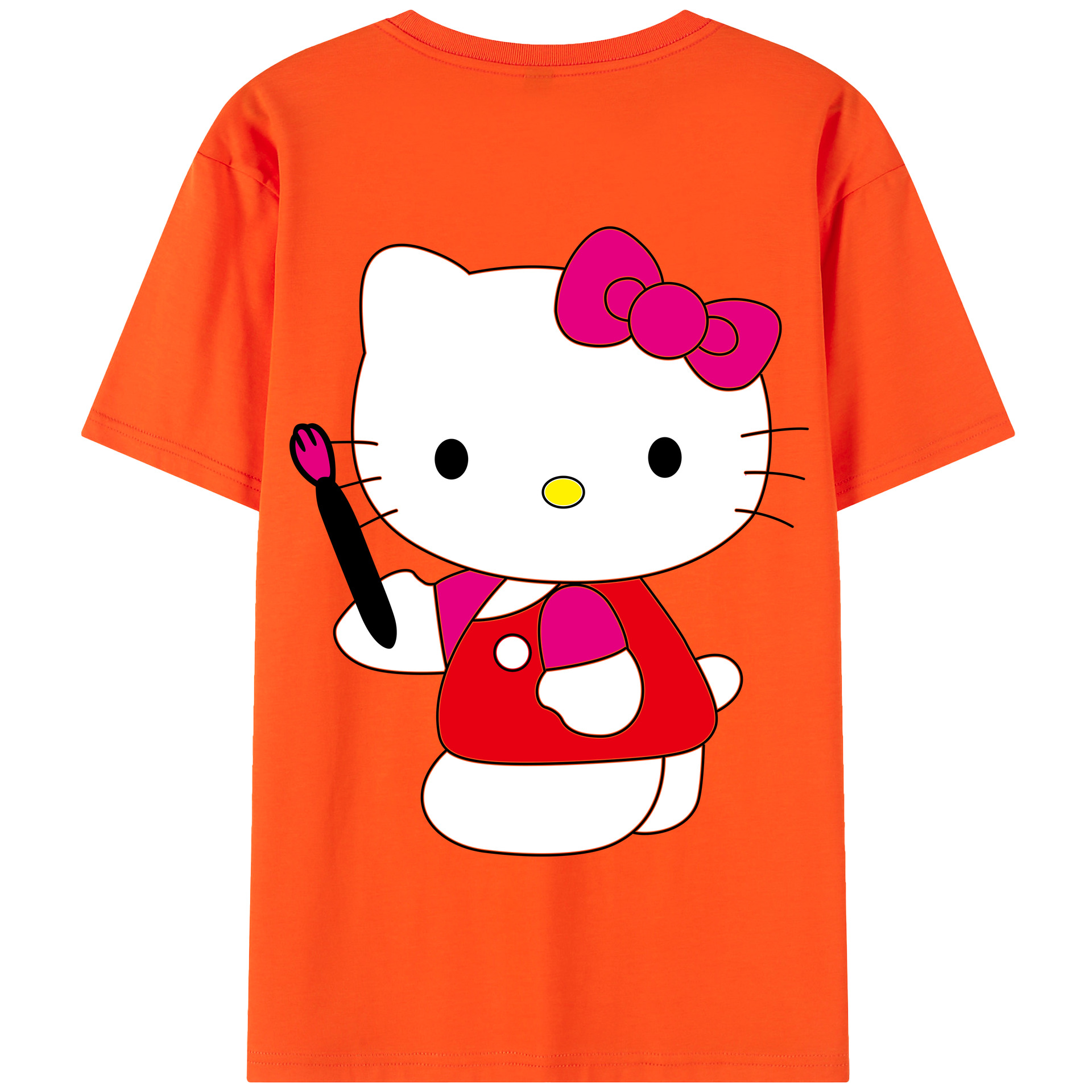 （画像用） Hello Kitty ハローキティ 綿100％半袖Tシャツ（背面プリント）