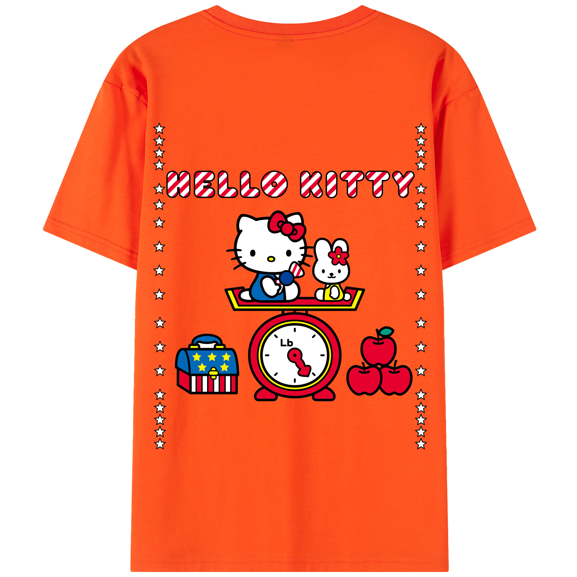 （画像用） Hello Kitty ハローキティ 綿100％半袖Tシャツ（背面プリント）