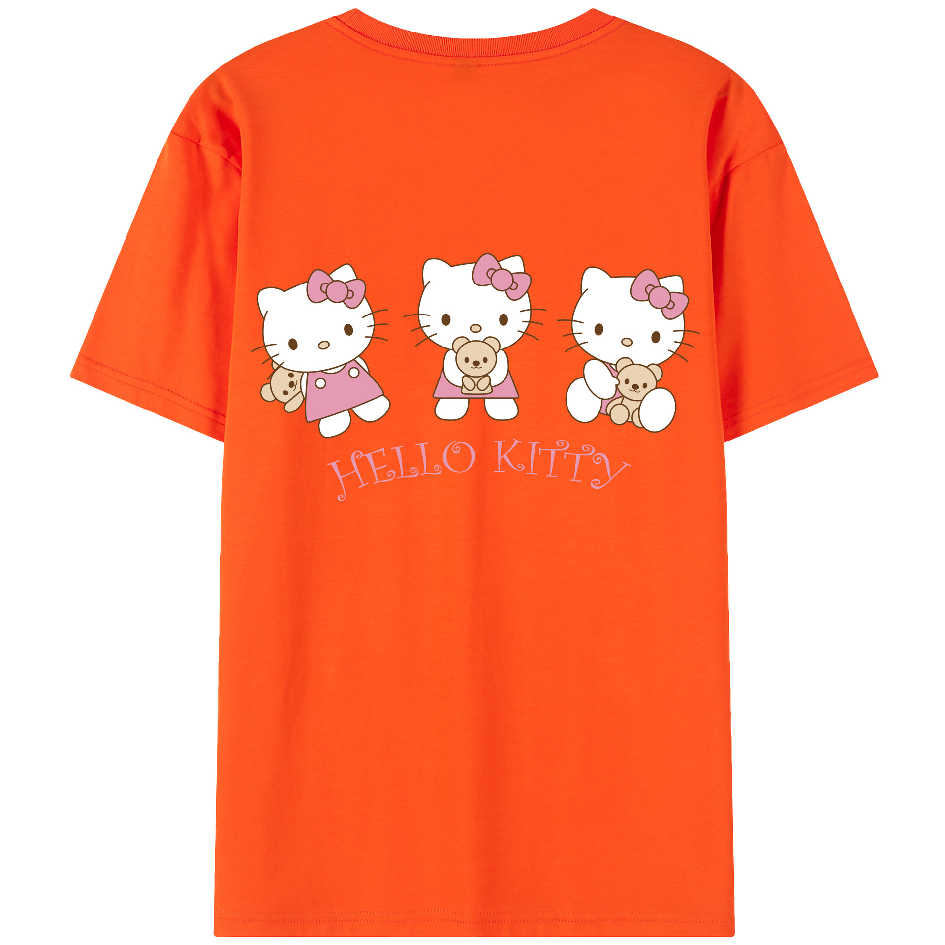 （画像用） Hello Kitty ハローキティ 綿100％半袖Tシャツ（背面プリント）