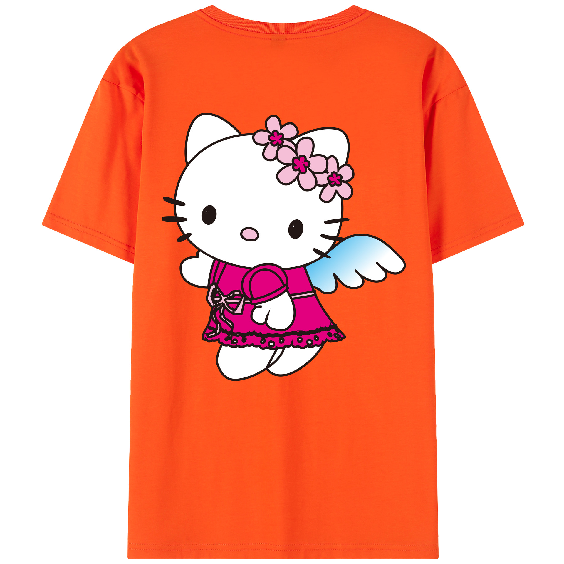 （画像用） Hello Kitty ハローキティ 綿100％半袖Tシャツ（背面プリント）