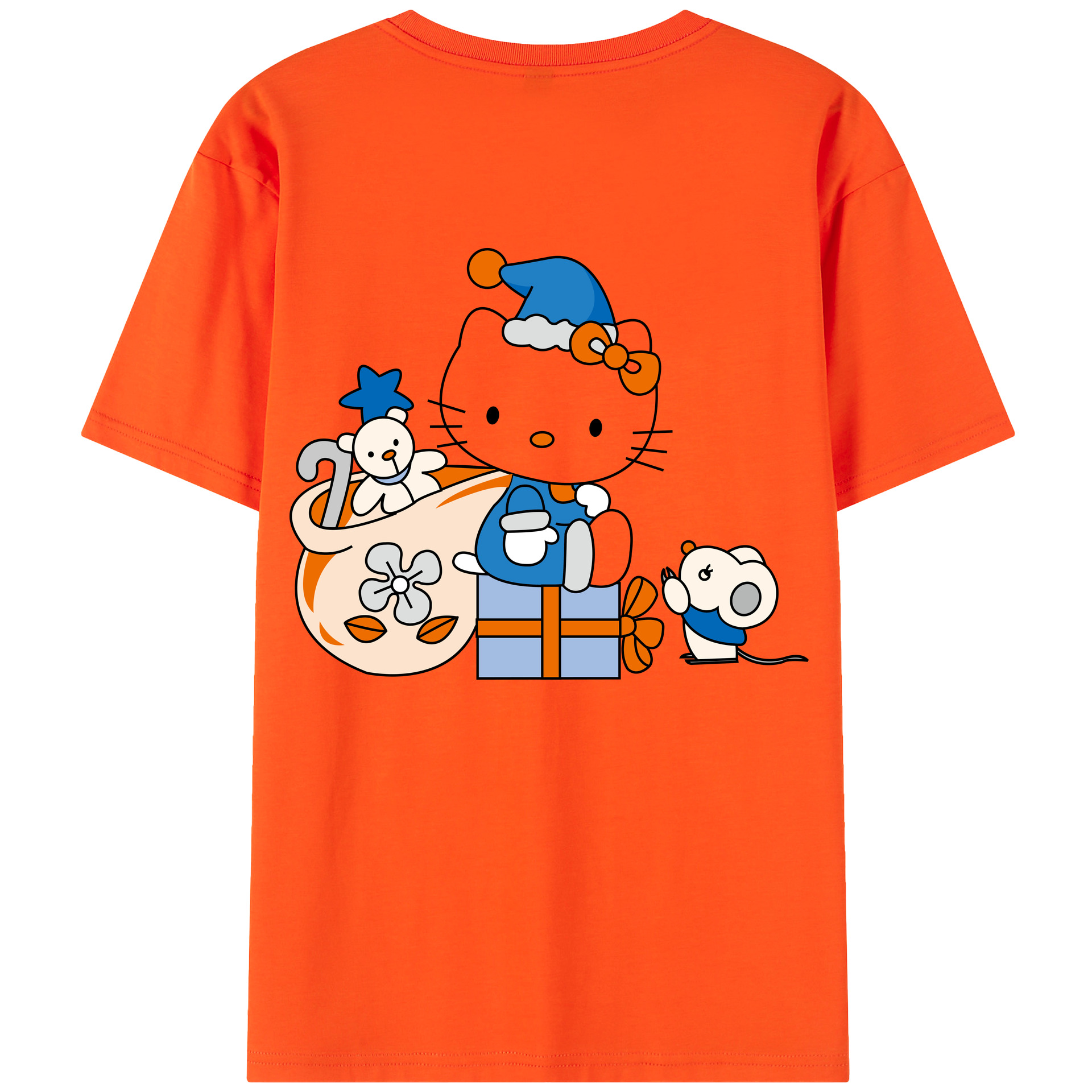 （画像用） Hello Kitty ハローキティ 綿100％半袖Tシャツ（背面プリント）