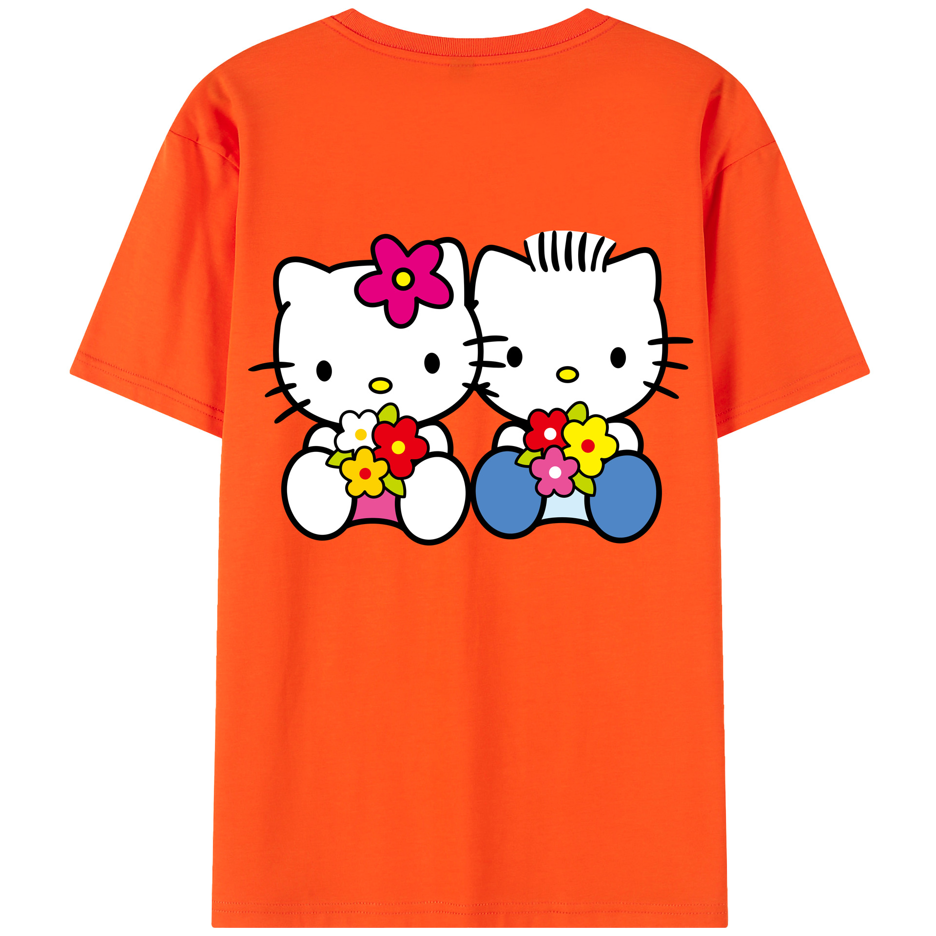 （画像用） Hello Kitty ハローキティ 綿100％半袖Tシャツ（背面プリント）