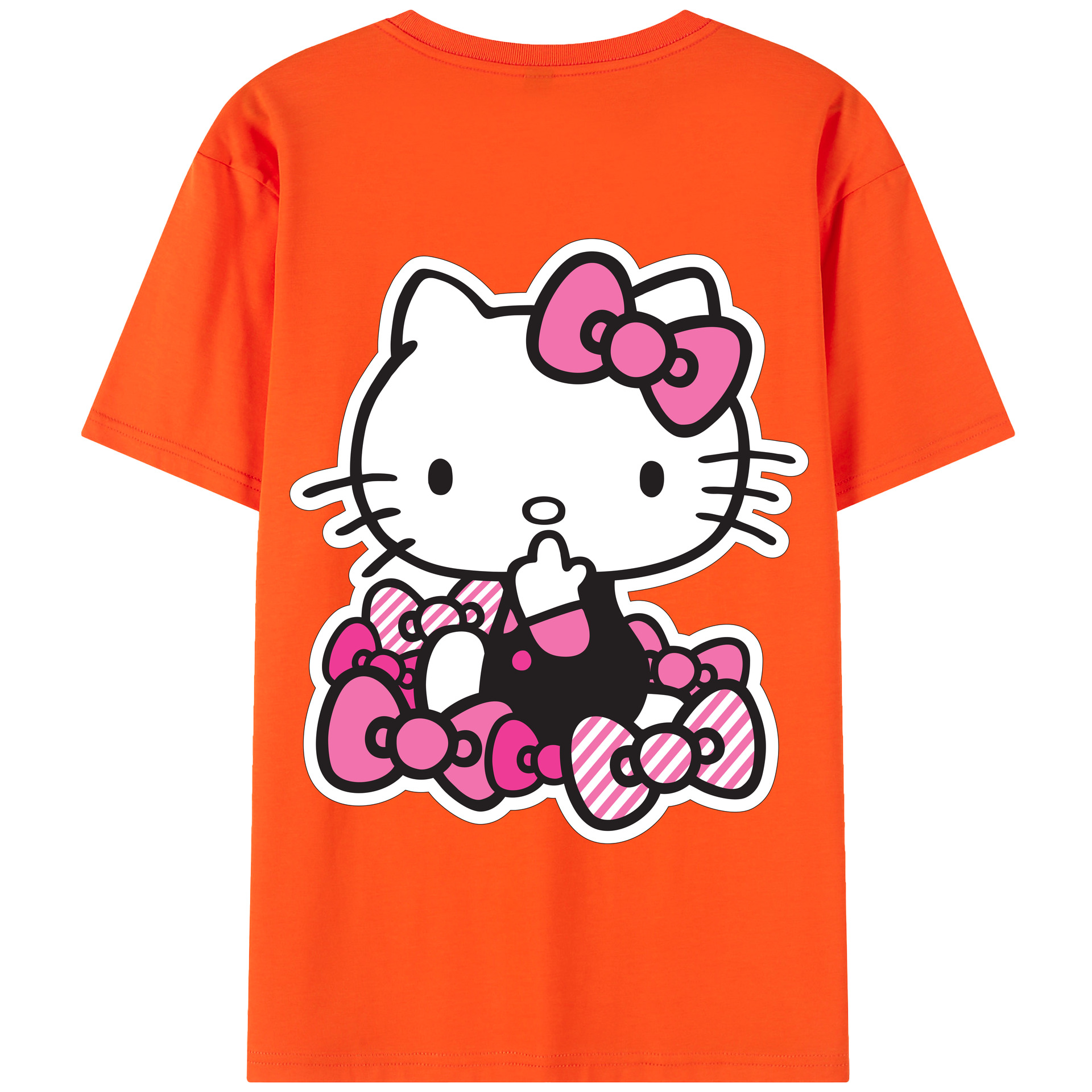（画像用） Hello Kitty ハローキティ 綿100％半袖Tシャツ（背面プリント）