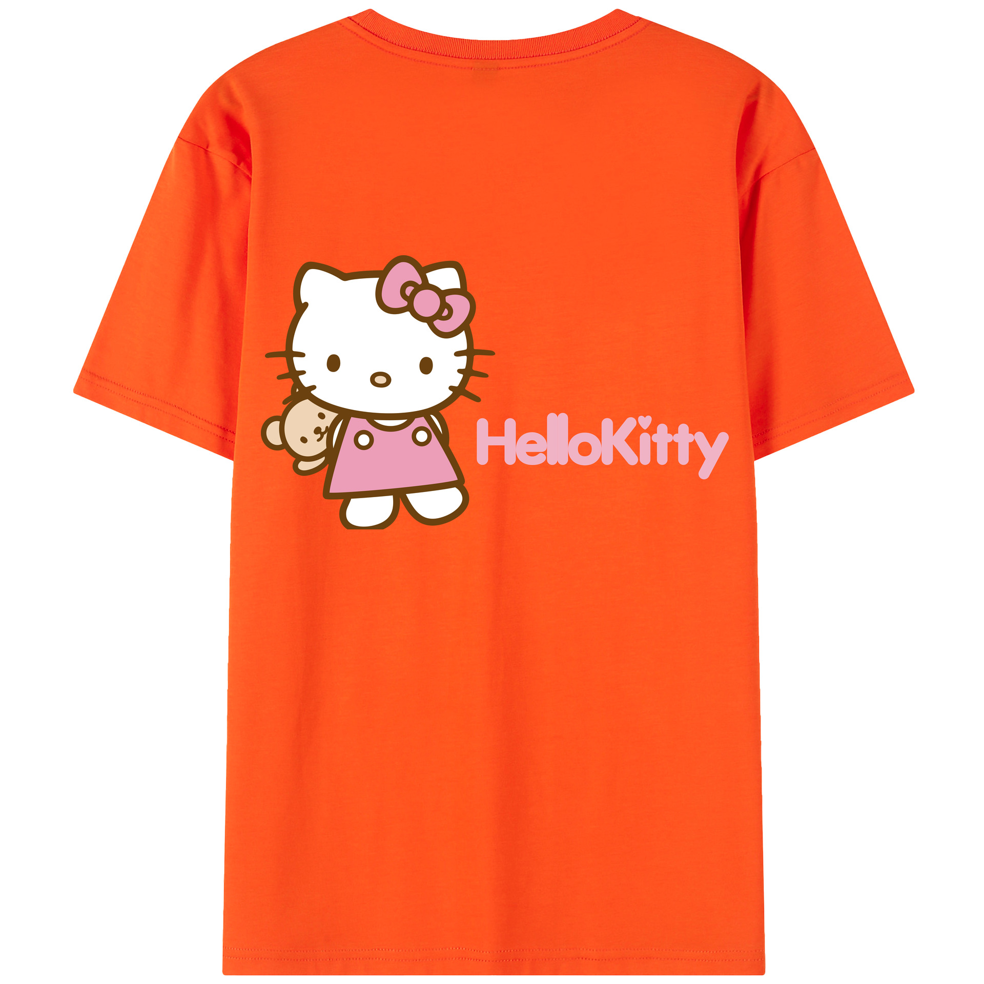 （画像用） Hello Kitty ハローキティ 綿100％半袖Tシャツ（背面プリント）