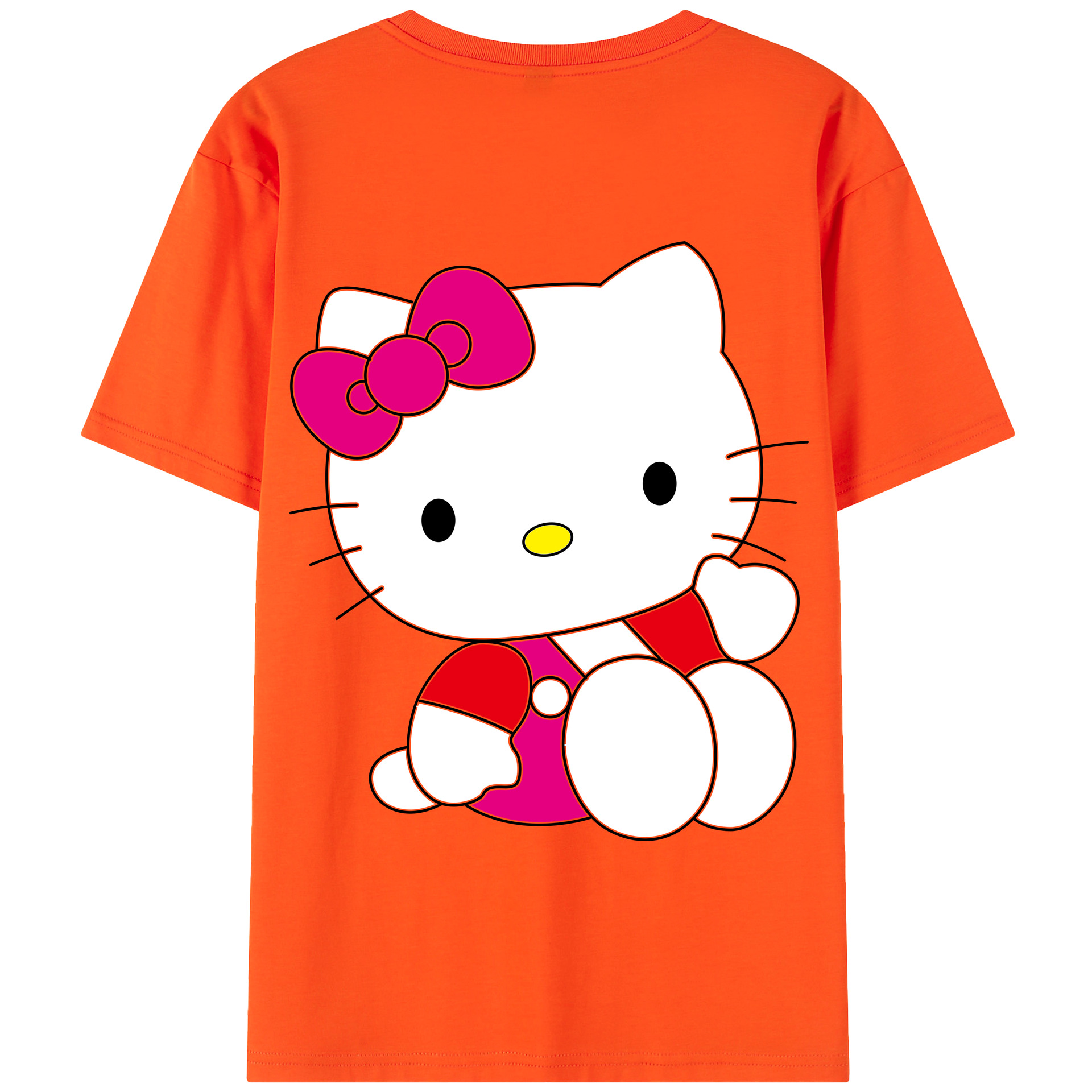 （画像用） Hello Kitty ハローキティ 綿100％半袖Tシャツ（背面プリント）
