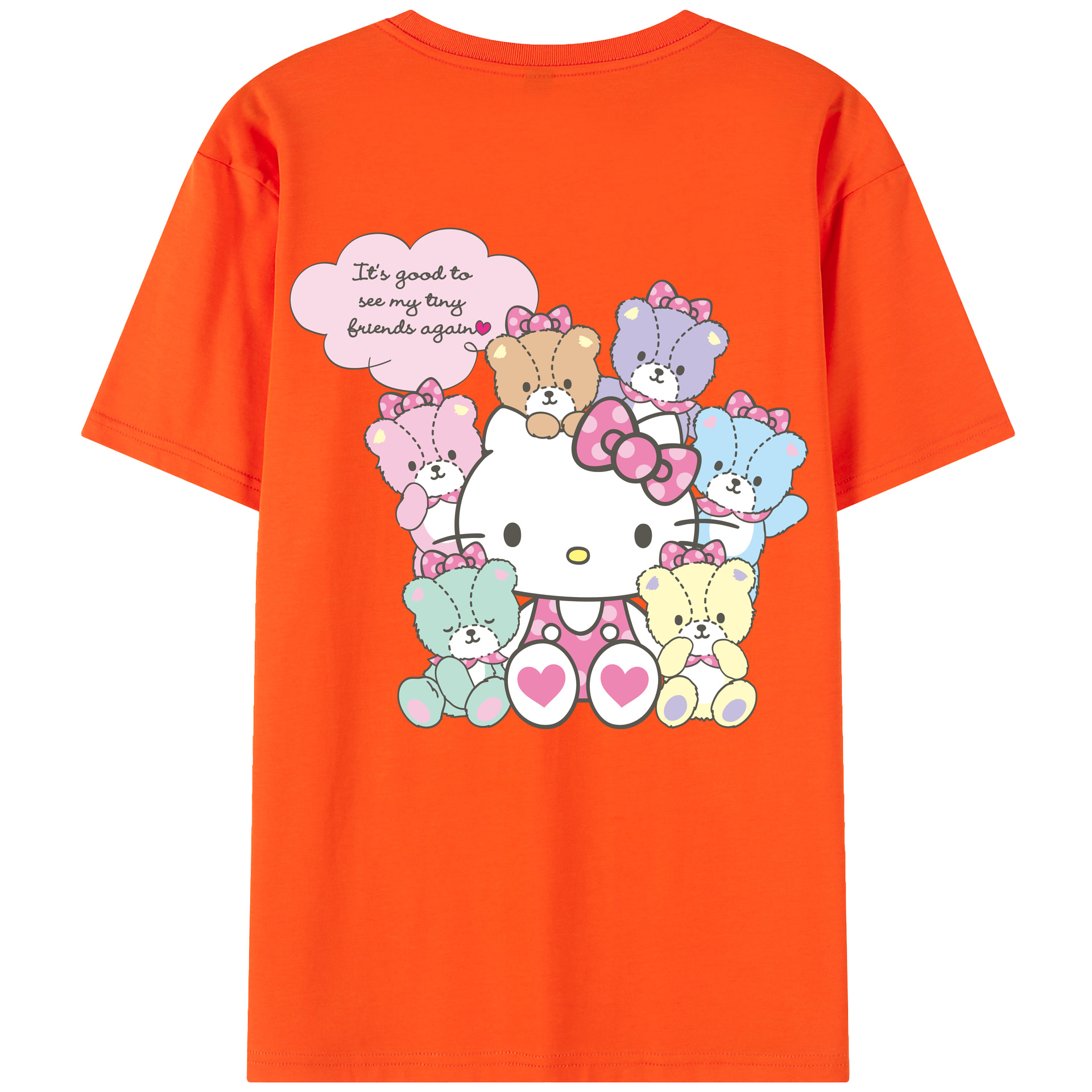 （画像用） Hello Kitty ハローキティ 綿100％半袖Tシャツ（背面プリント）