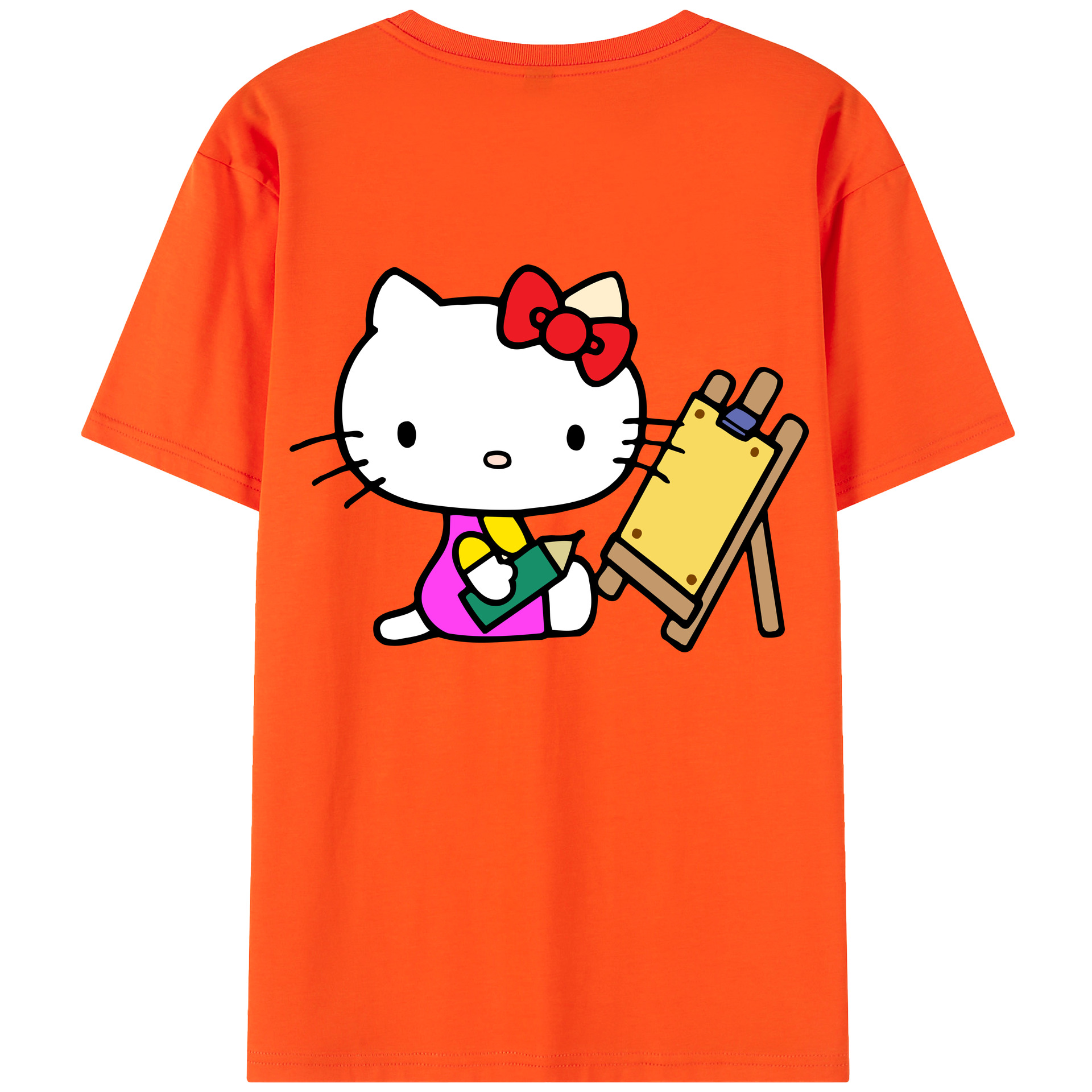 （画像用） Hello Kitty ハローキティ 綿100％半袖Tシャツ（背面プリント）