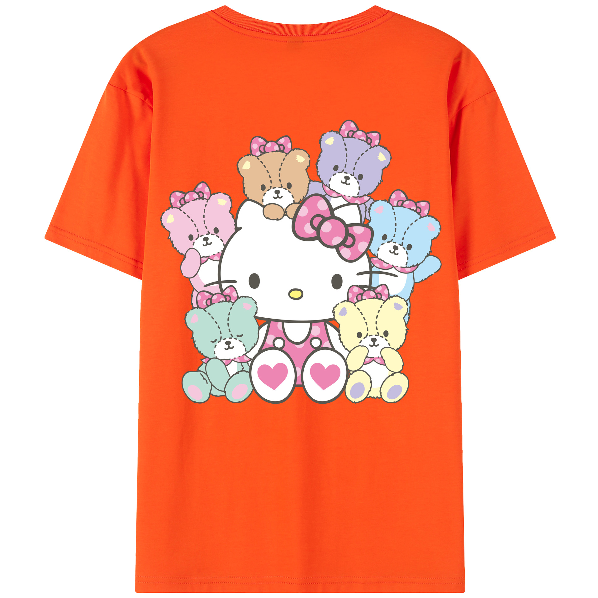 （画像用） Hello Kitty ハローキティ 綿100％半袖Tシャツ（背面プリント）