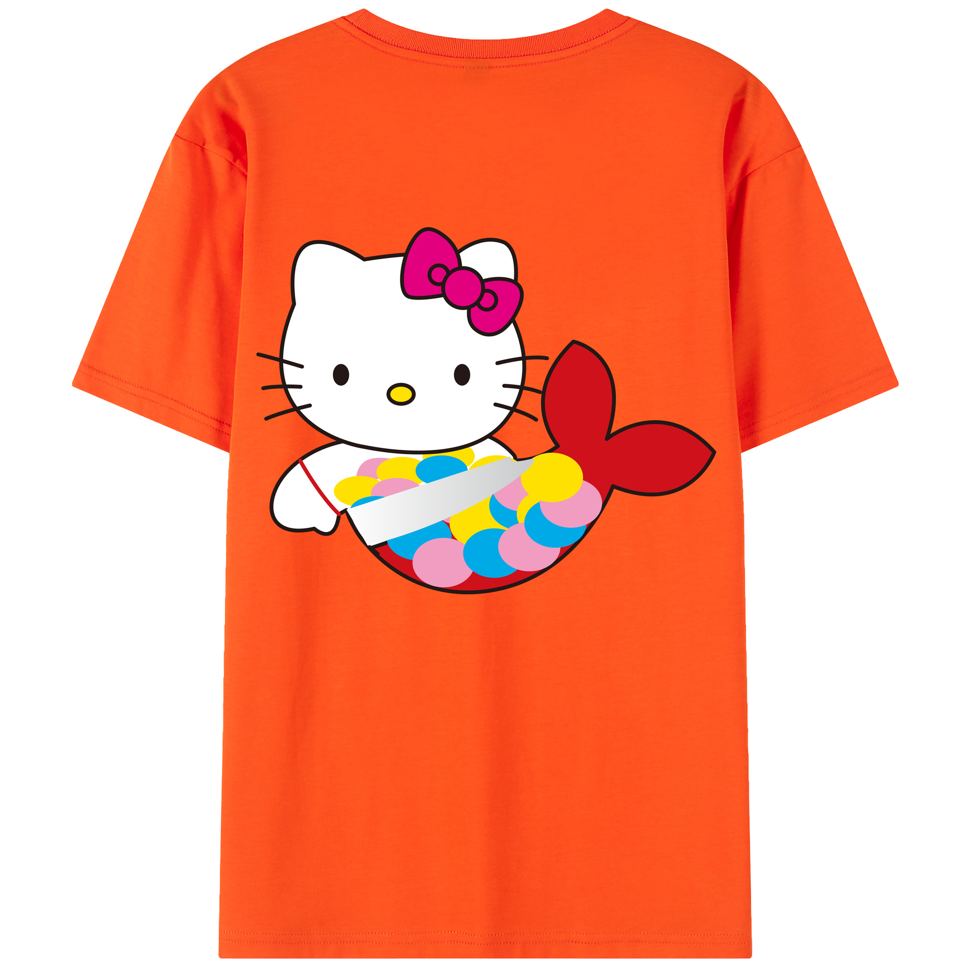 （画像用） Hello Kitty ハローキティ 綿100％半袖Tシャツ（背面プリント）