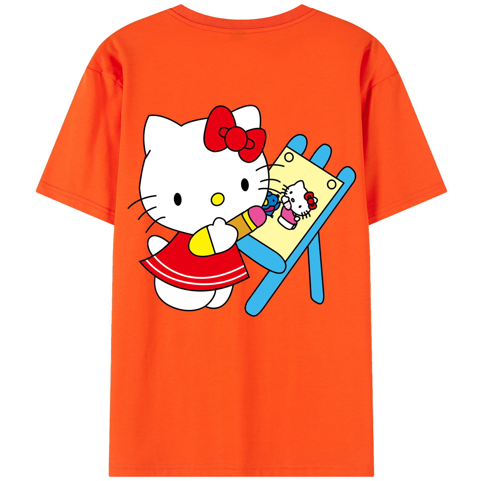 （画像用） Hello Kitty ハローキティ 綿100％半袖Tシャツ（背面プリント）