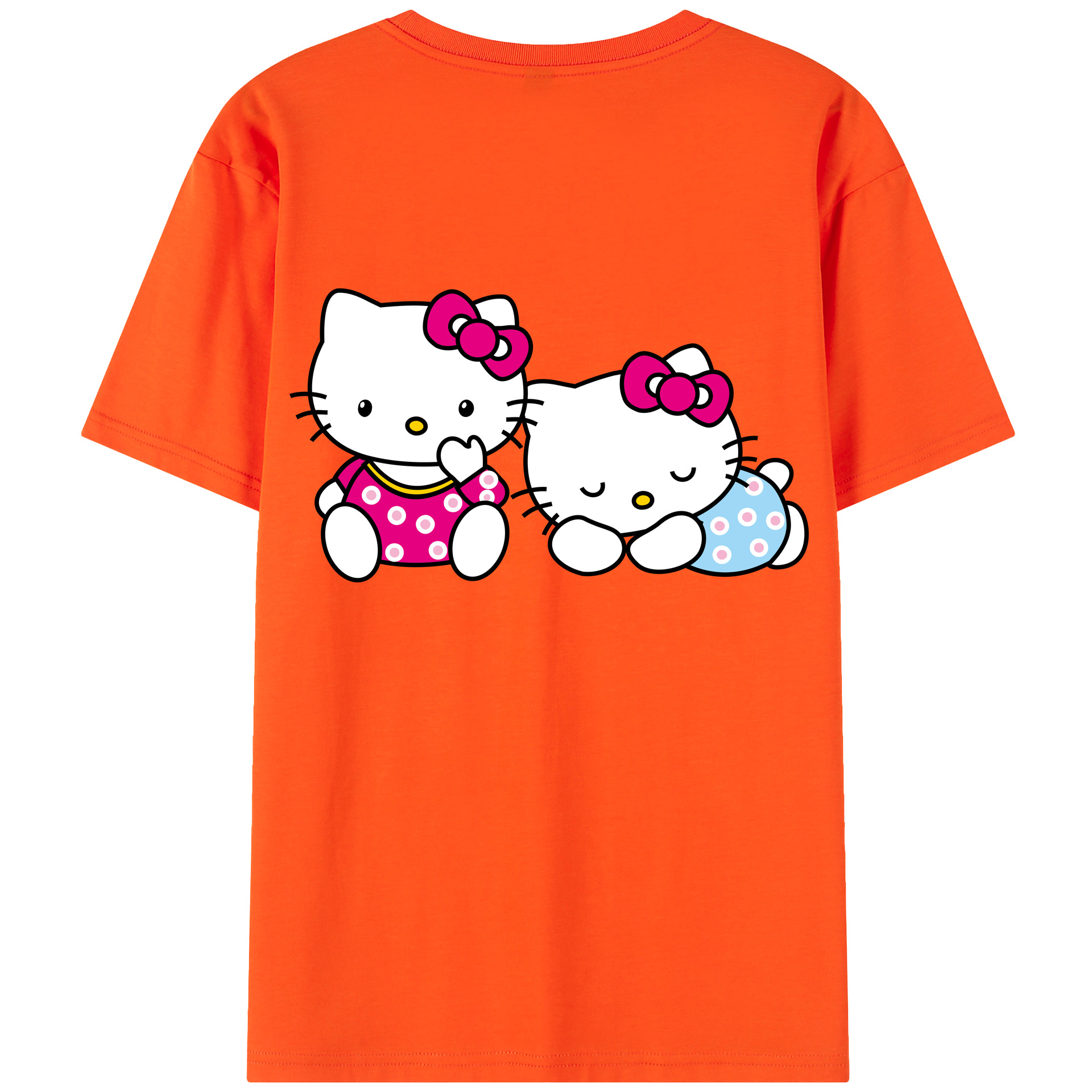 （画像用） Hello Kitty ハローキティ 綿100％半袖Tシャツ（背面プリント）