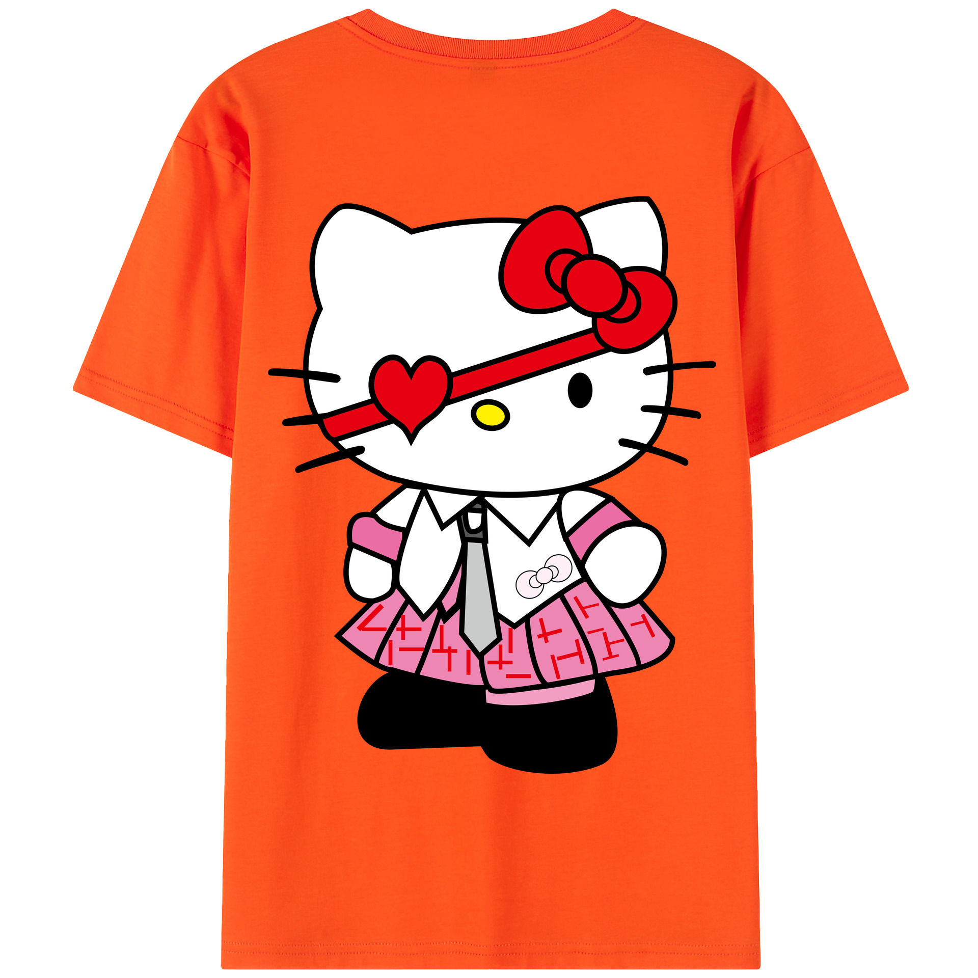 （画像用） Hello Kitty ハローキティ 綿100％半袖Tシャツ（背面プリント）