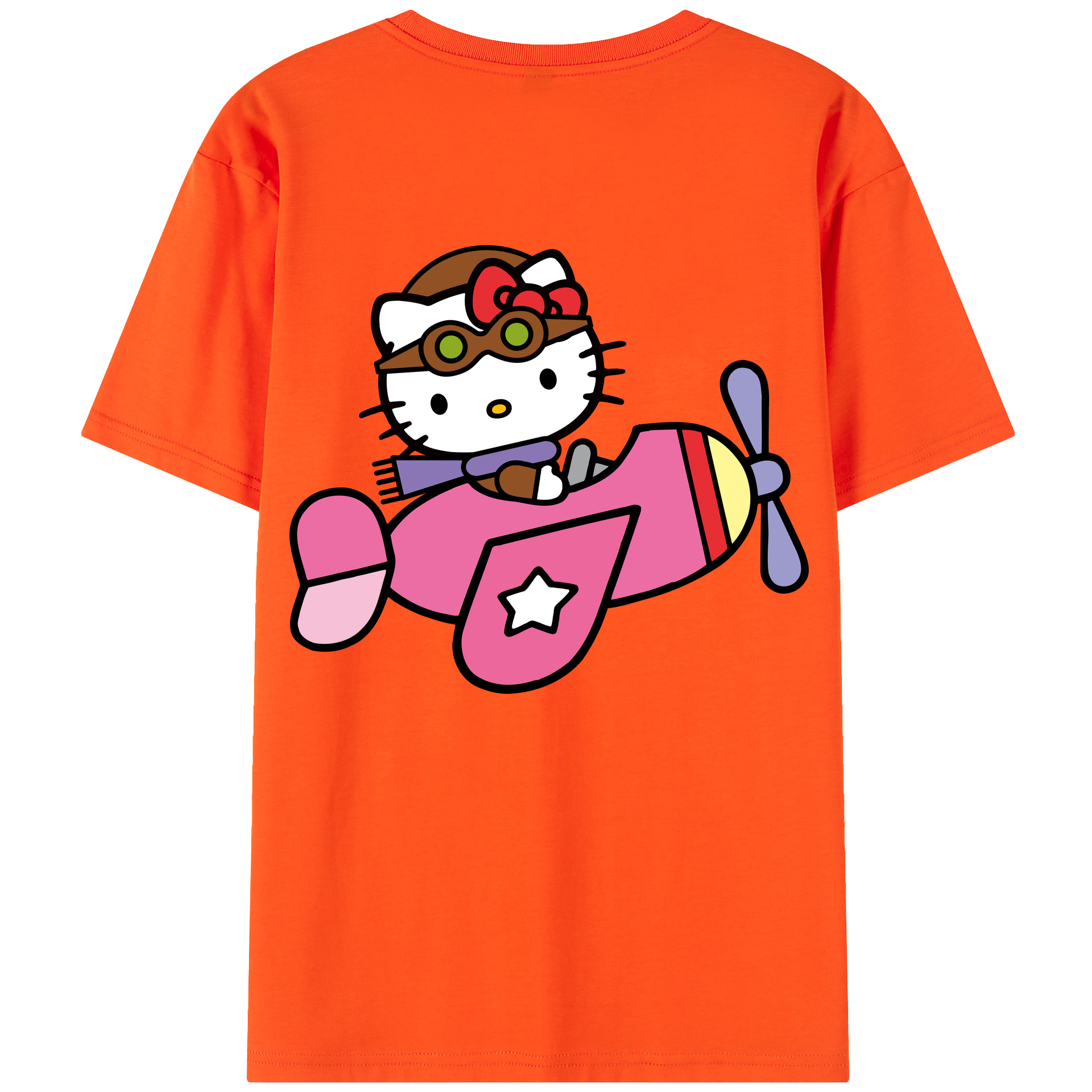 （画像用） Hello Kitty ハローキティ 綿100％半袖Tシャツ（背面プリント）