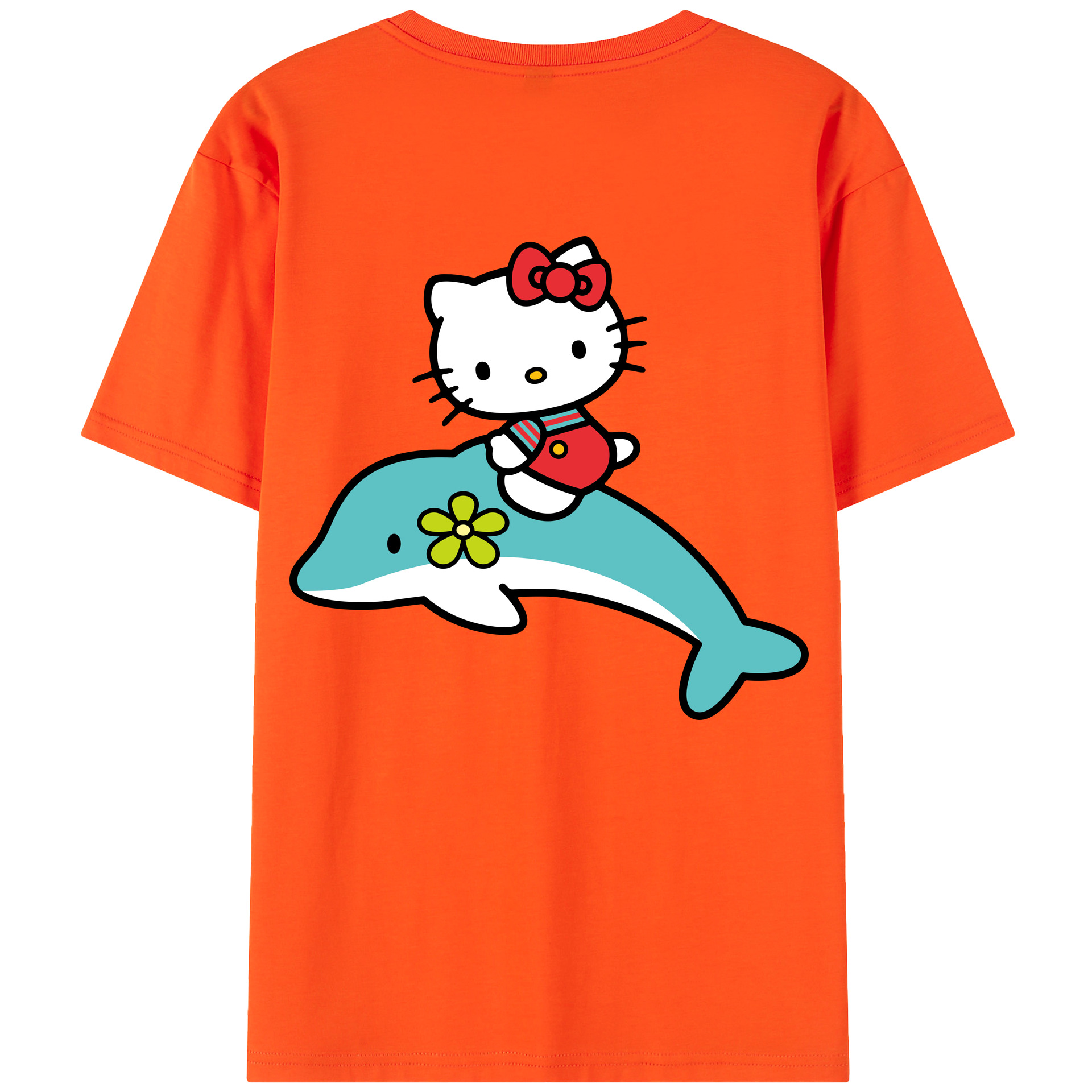（画像用） Hello Kitty ハローキティ 綿100％半袖Tシャツ（背面プリント）