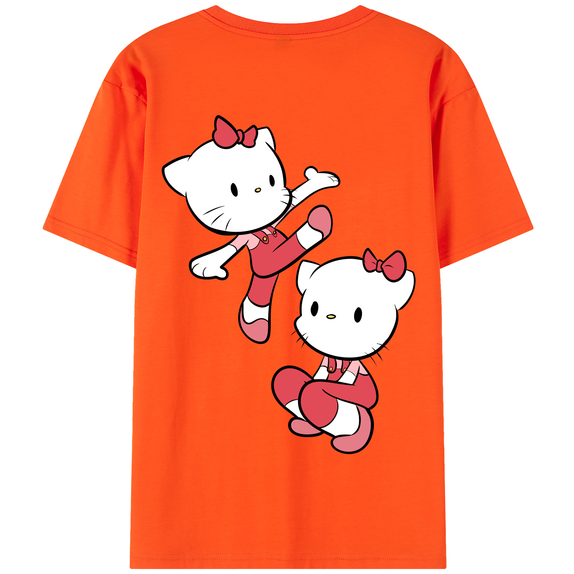 （画像用） Hello Kitty ハローキティ 綿100％半袖Tシャツ（背面プリント）