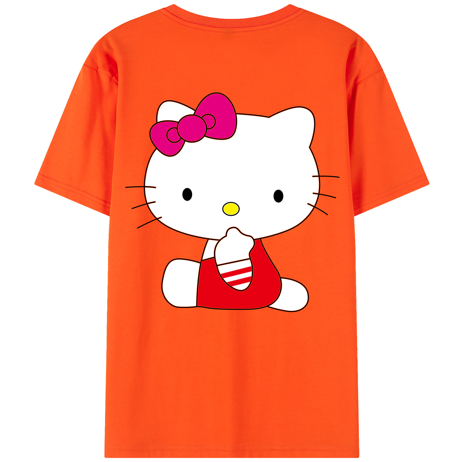 （画像用） Hello Kitty ハローキティ 綿100％半袖Tシャツ（背面プリント）