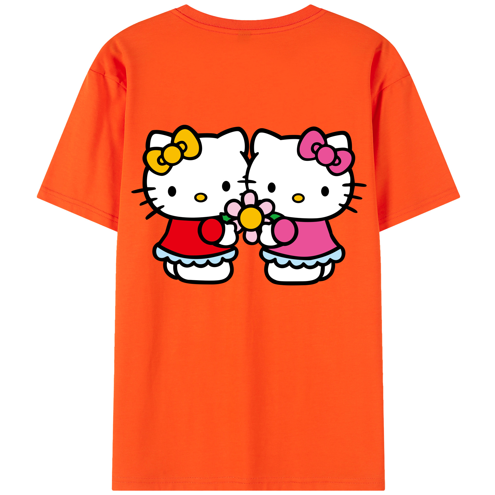 （画像用） Hello Kitty ハローキティ 綿100％半袖Tシャツ（背面プリント）
