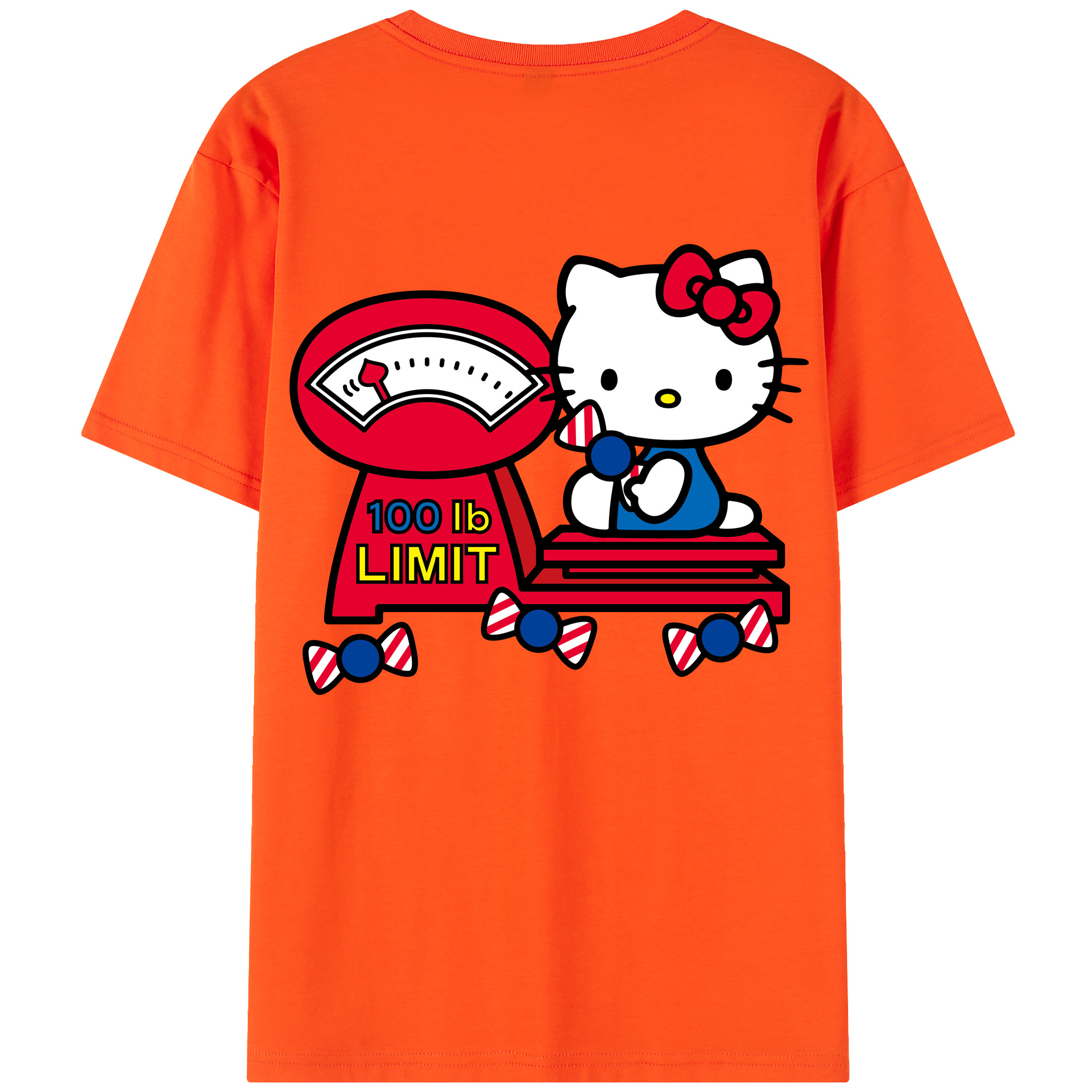 （画像用） Hello Kitty ハローキティ 綿100％半袖Tシャツ（背面プリント）