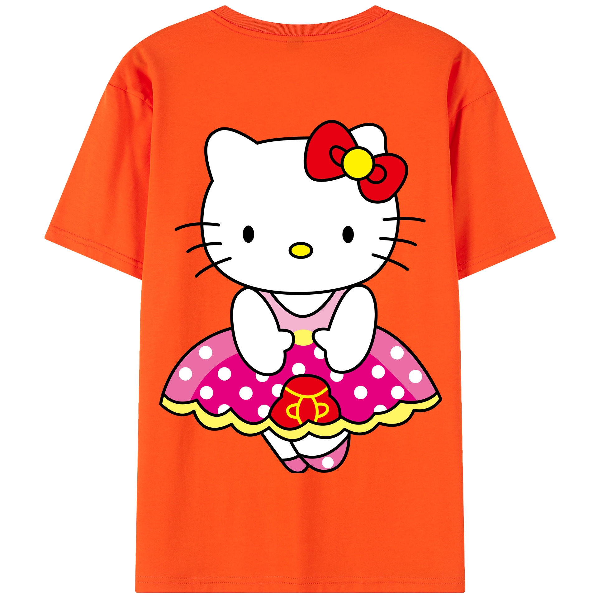 （画像用） Hello Kitty ハローキティ 綿100％半袖Tシャツ（背面プリント）