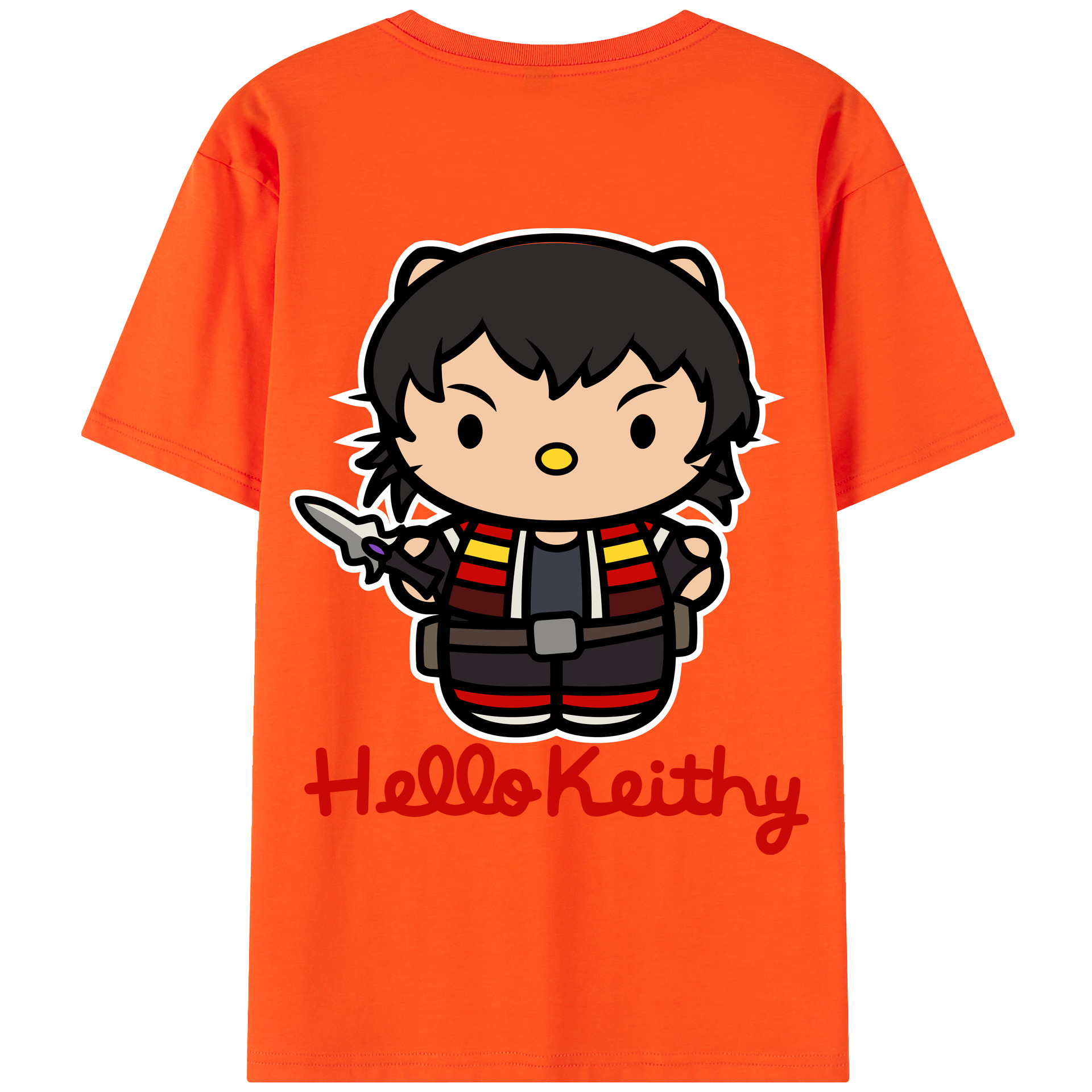 （画像用） Hello Kitty ハローキティ 綿100％半袖Tシャツ（背面プリント）