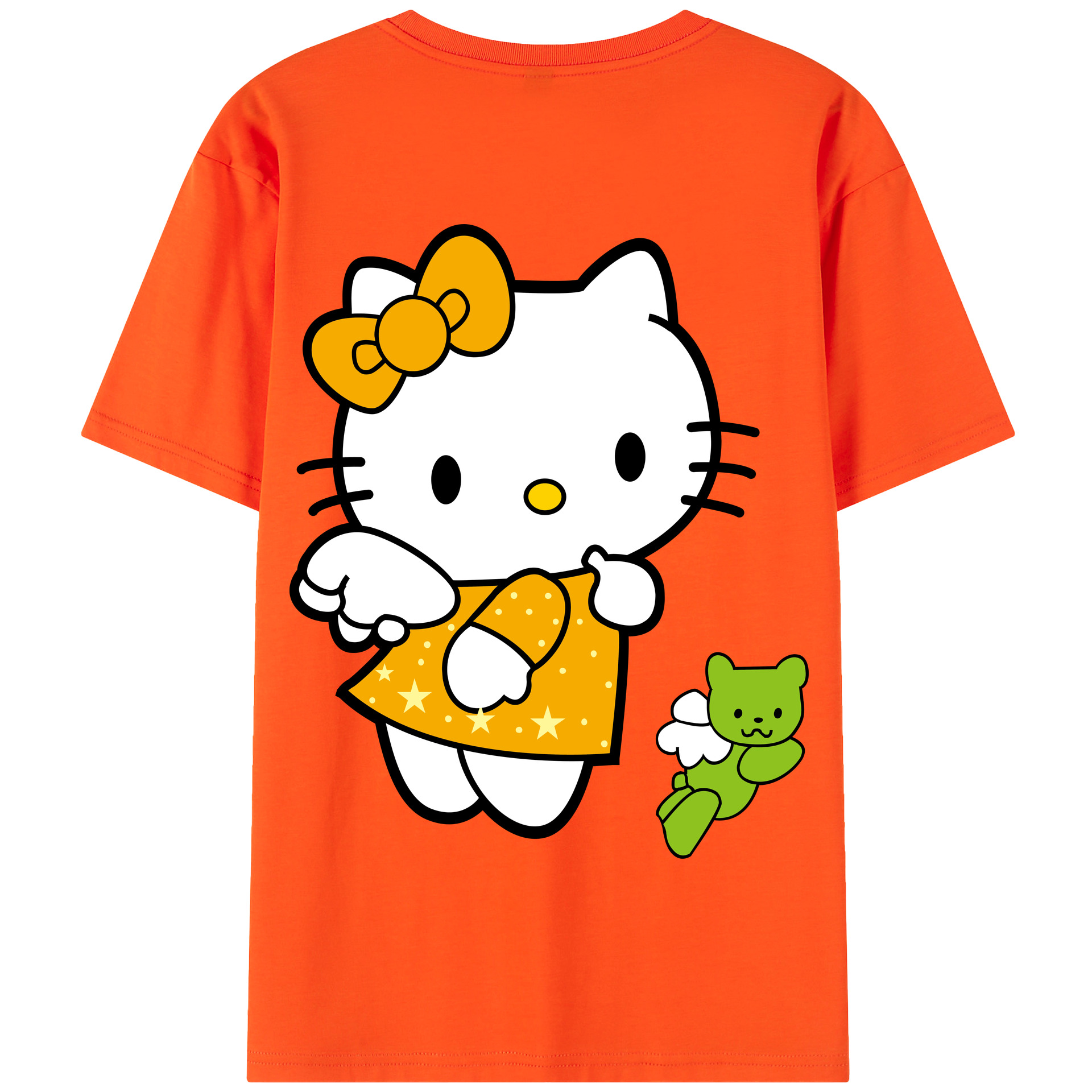 （画像用） Hello Kitty ハローキティ 綿100％半袖Tシャツ（背面プリント）