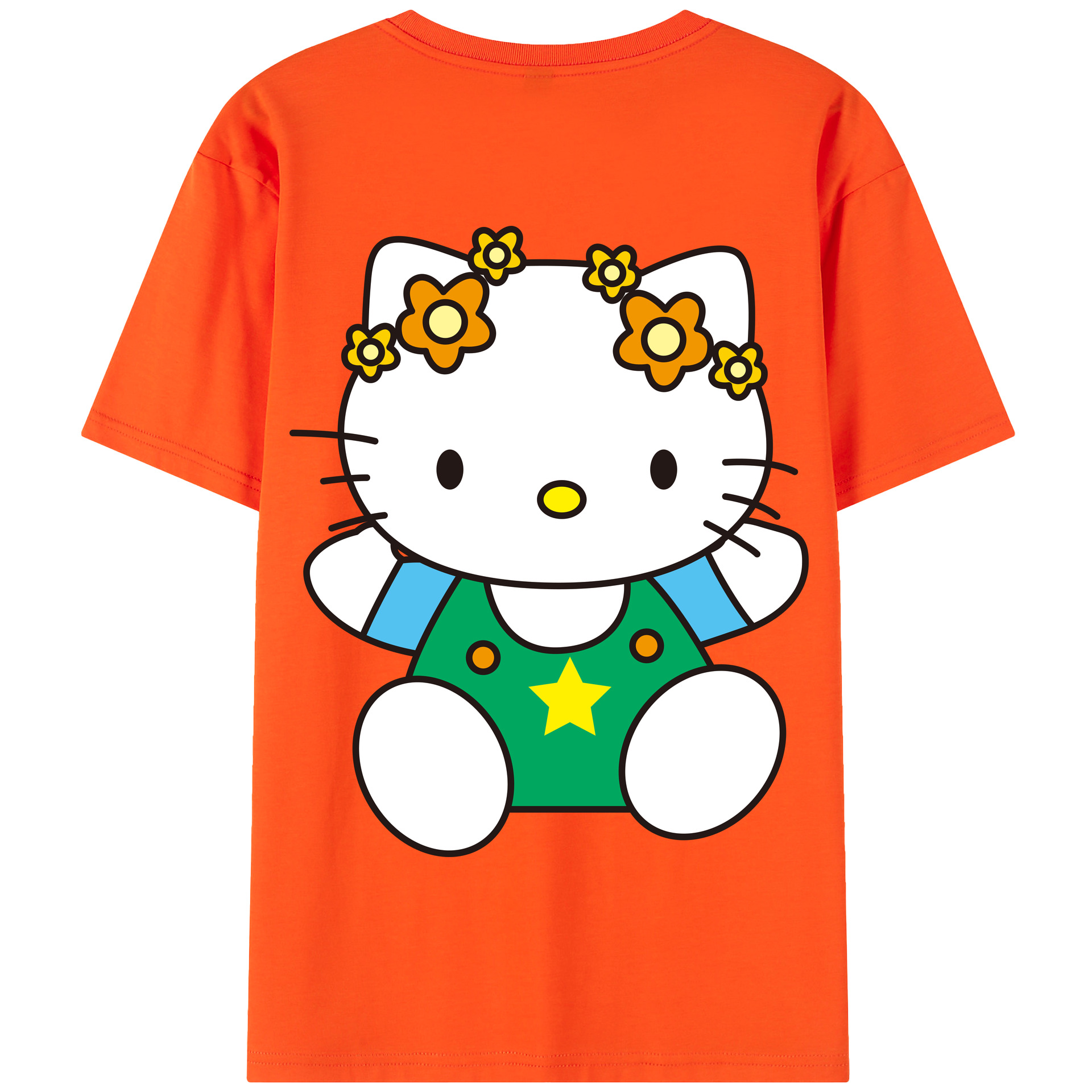 （画像用） Hello Kitty ハローキティ 綿100％半袖Tシャツ（背面プリント）
