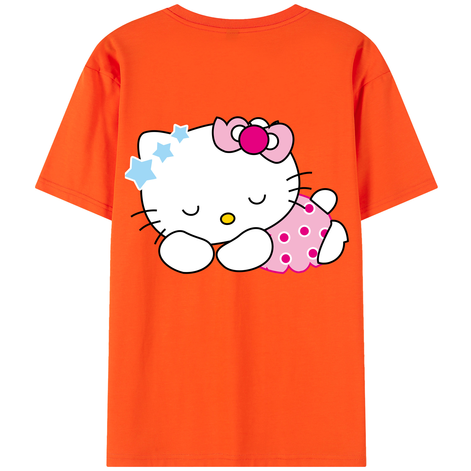 （画像用） Hello Kitty ハローキティ 綿100％半袖Tシャツ（背面プリント）