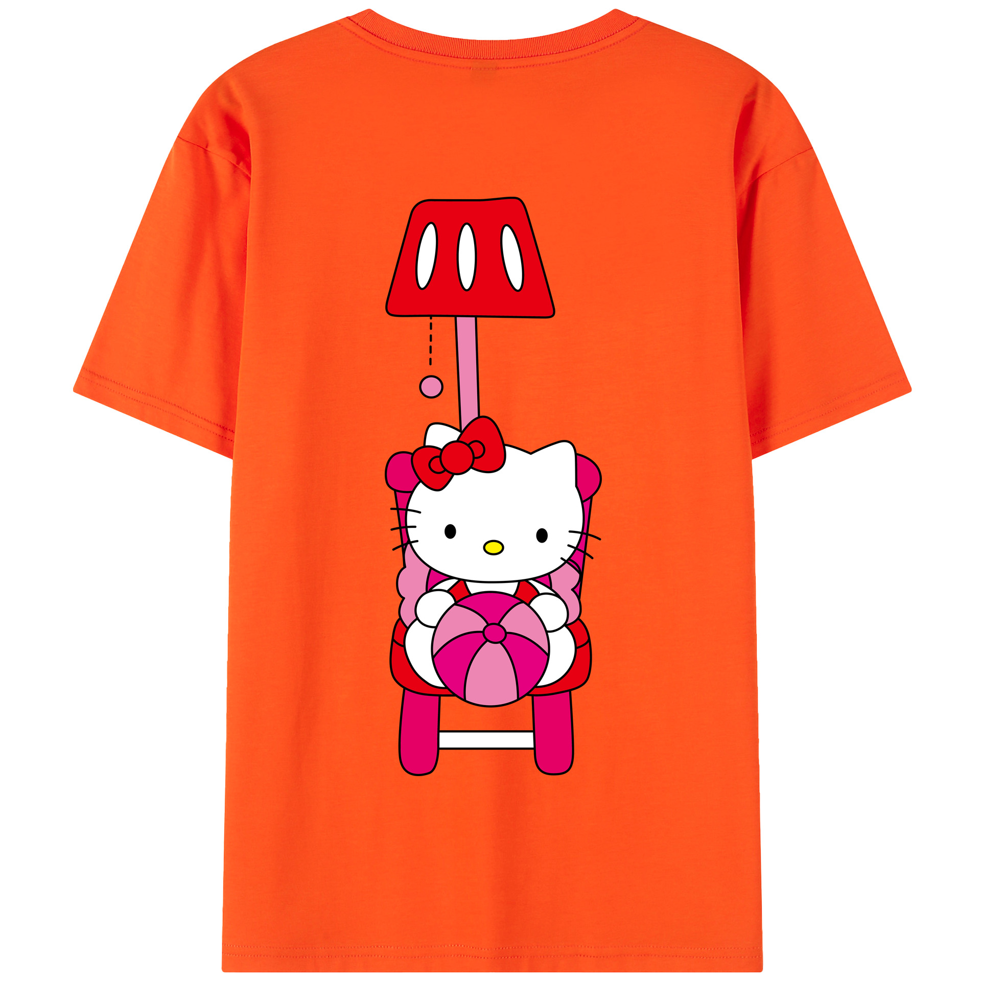 （画像用） Hello Kitty ハローキティ 綿100％半袖Tシャツ（背面プリント）