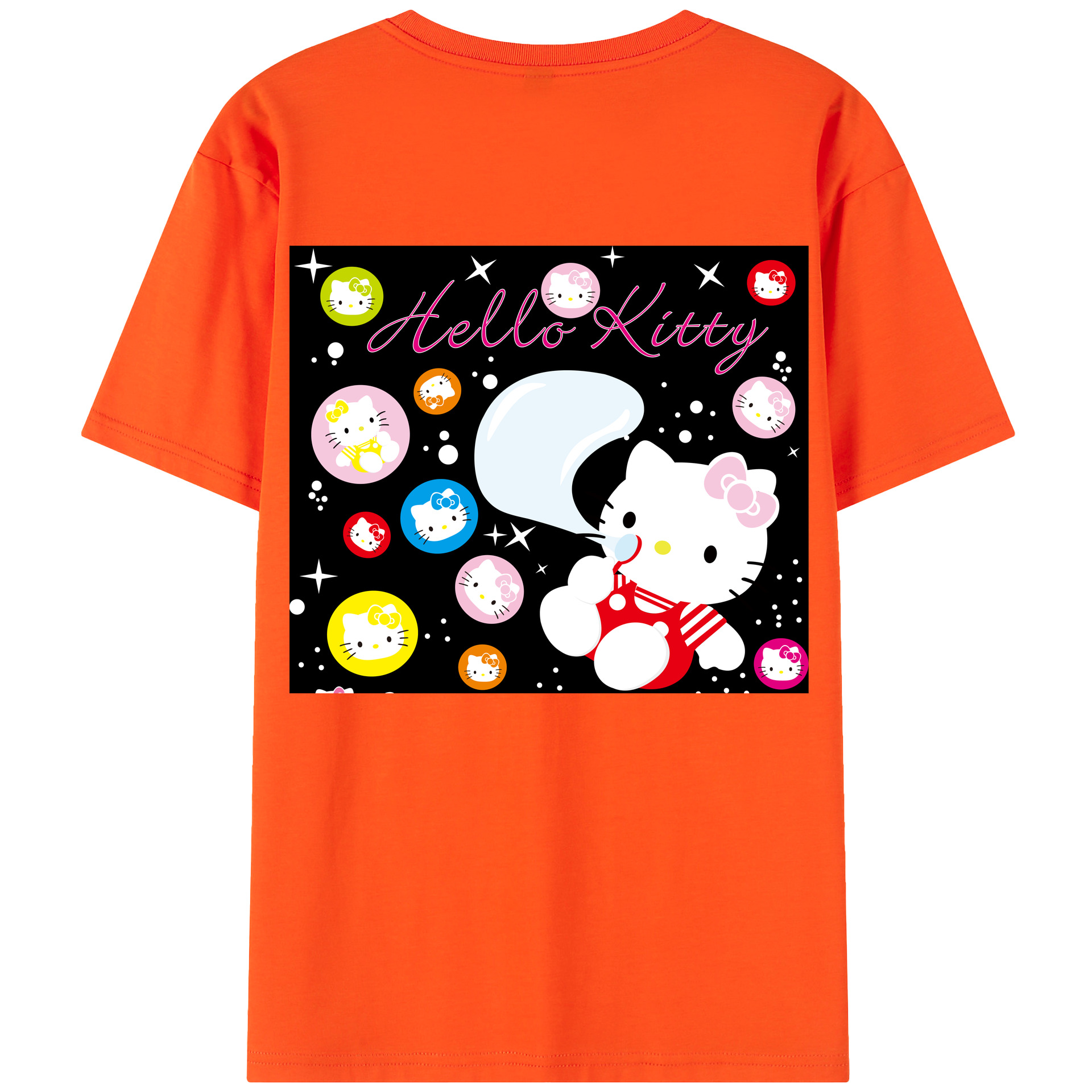 （画像用） Hello Kitty ハローキティ 綿100％半袖Tシャツ（背面プリント）