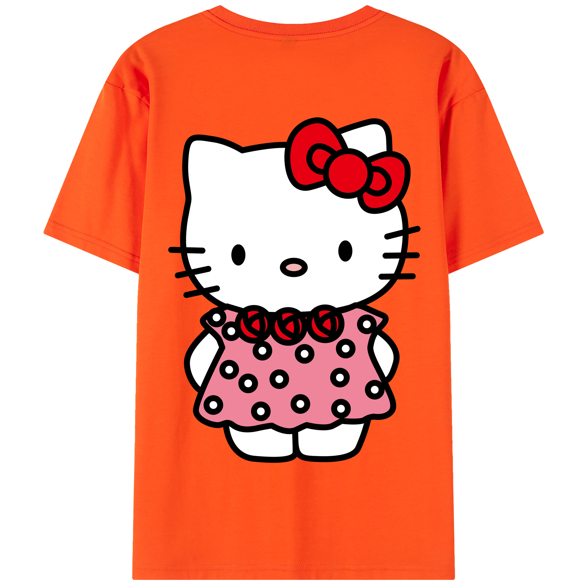 （画像用） Hello Kitty ハローキティ 綿100％半袖Tシャツ（背面プリント）
