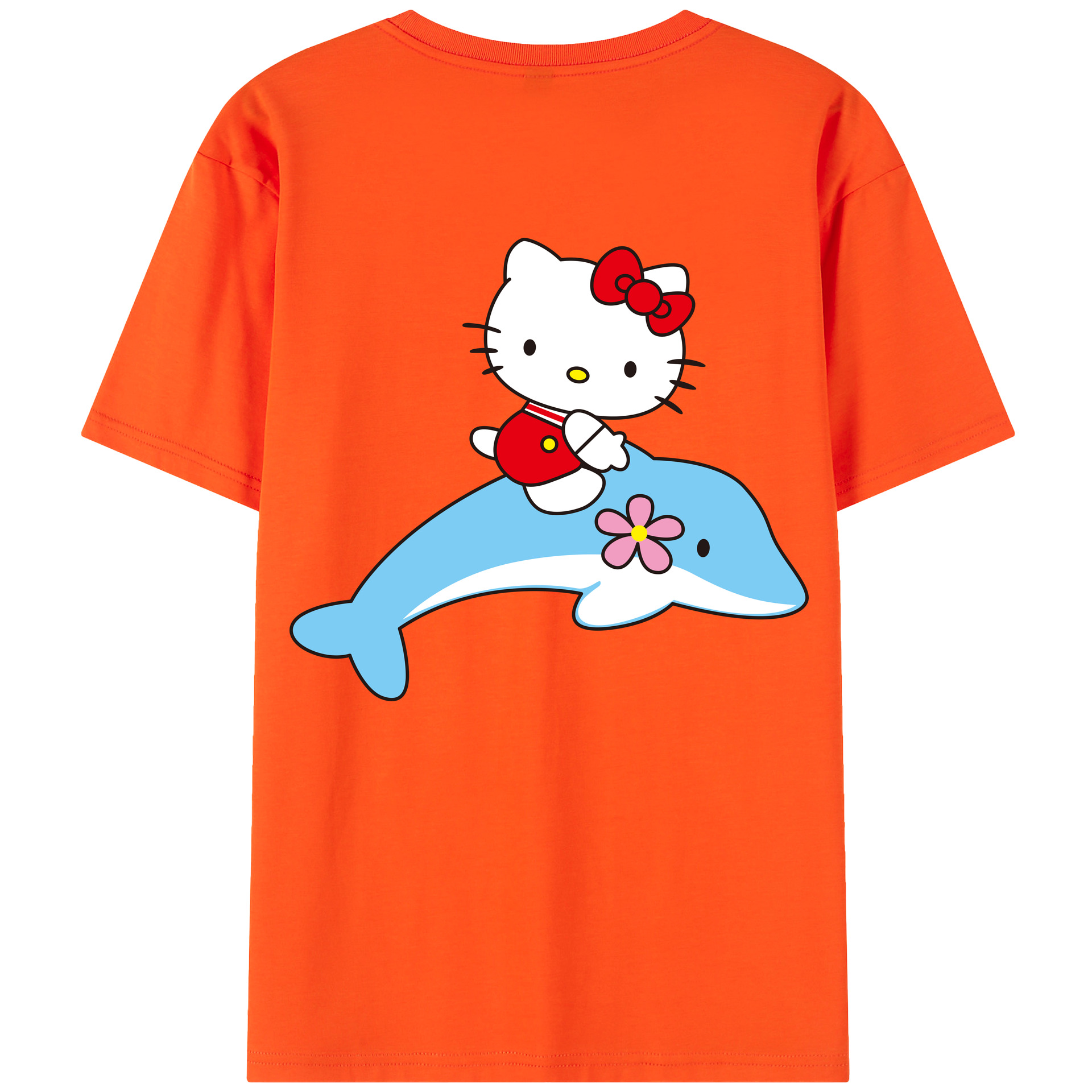 （画像用） Hello Kitty ハローキティ 綿100％半袖Tシャツ（背面プリント）
