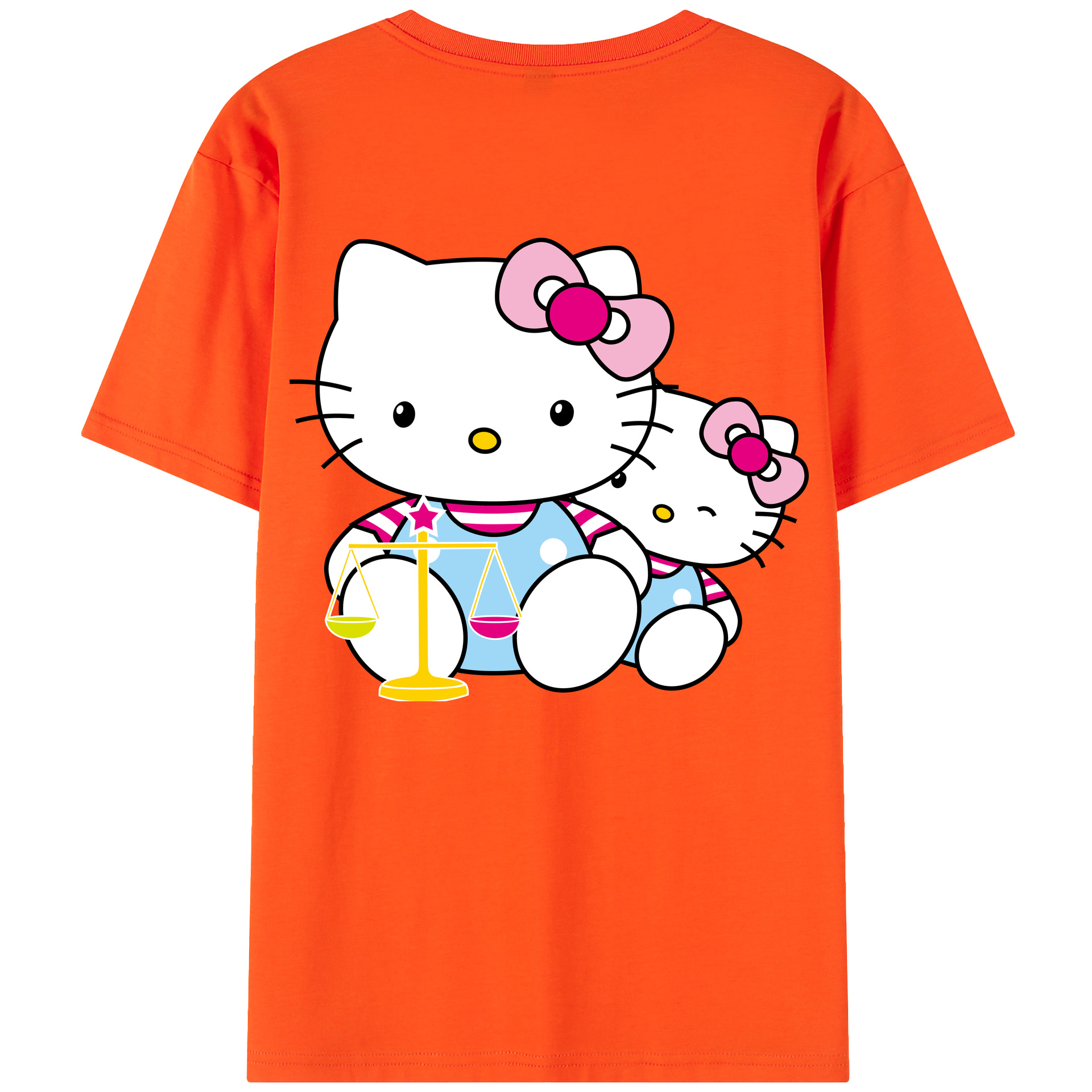 （画像用） Hello Kitty ハローキティ 綿100％半袖Tシャツ（背面プリント）