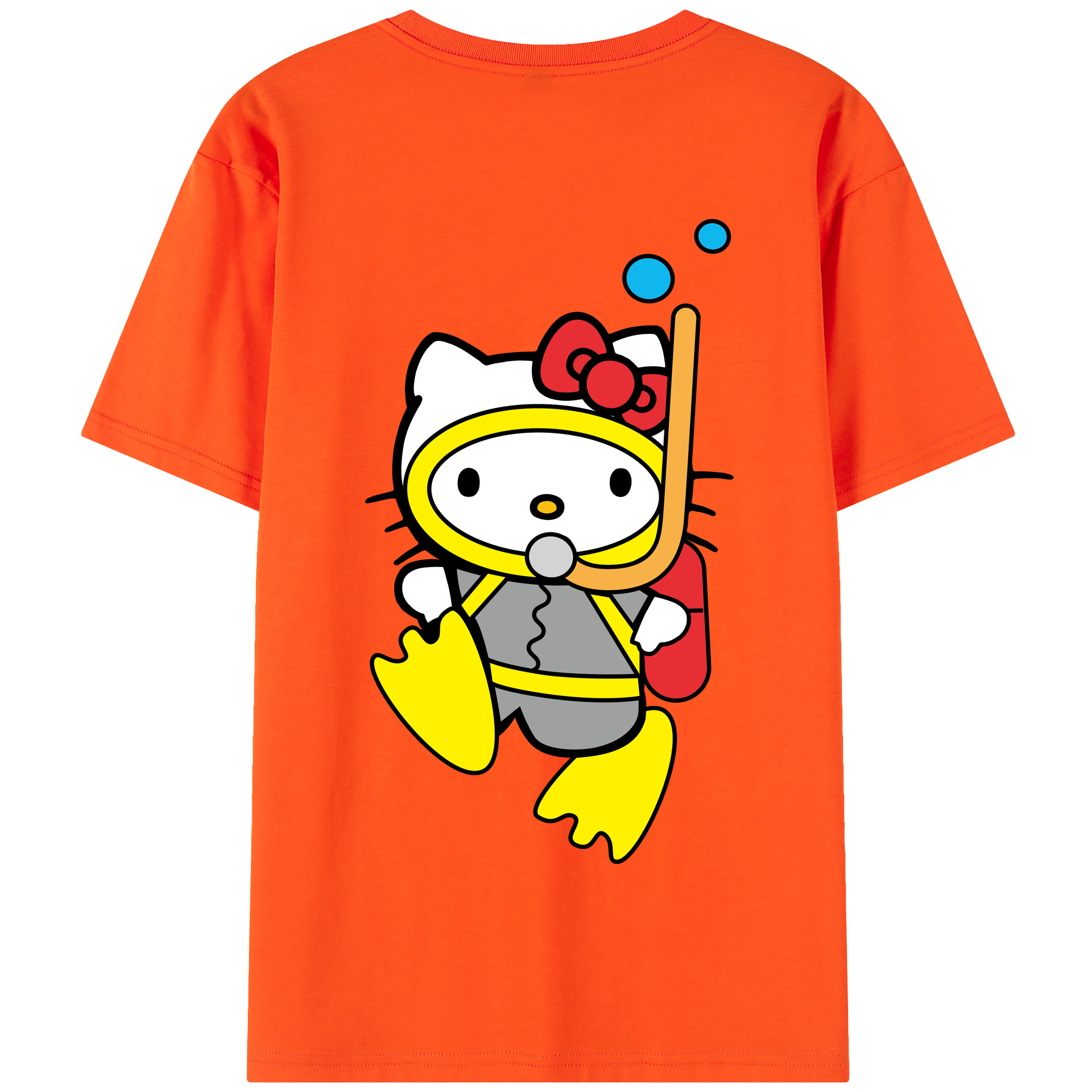 （画像用） Hello Kitty ハローキティ 綿100％半袖Tシャツ（背面プリント）