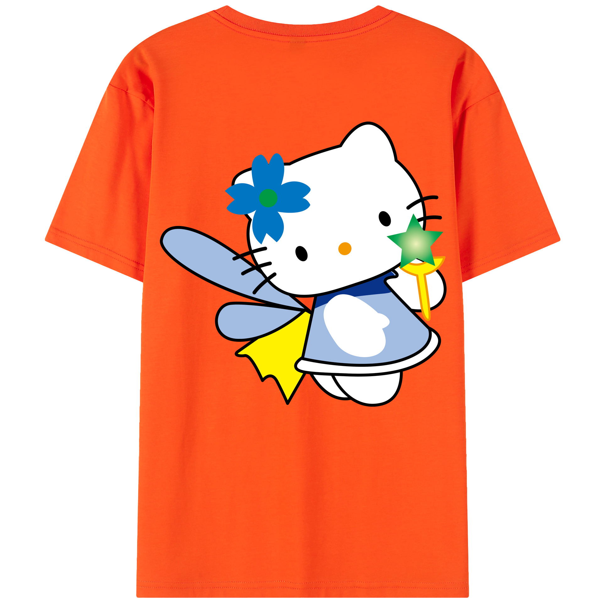 （画像用） Hello Kitty ハローキティ 綿100％半袖Tシャツ（背面プリント）
