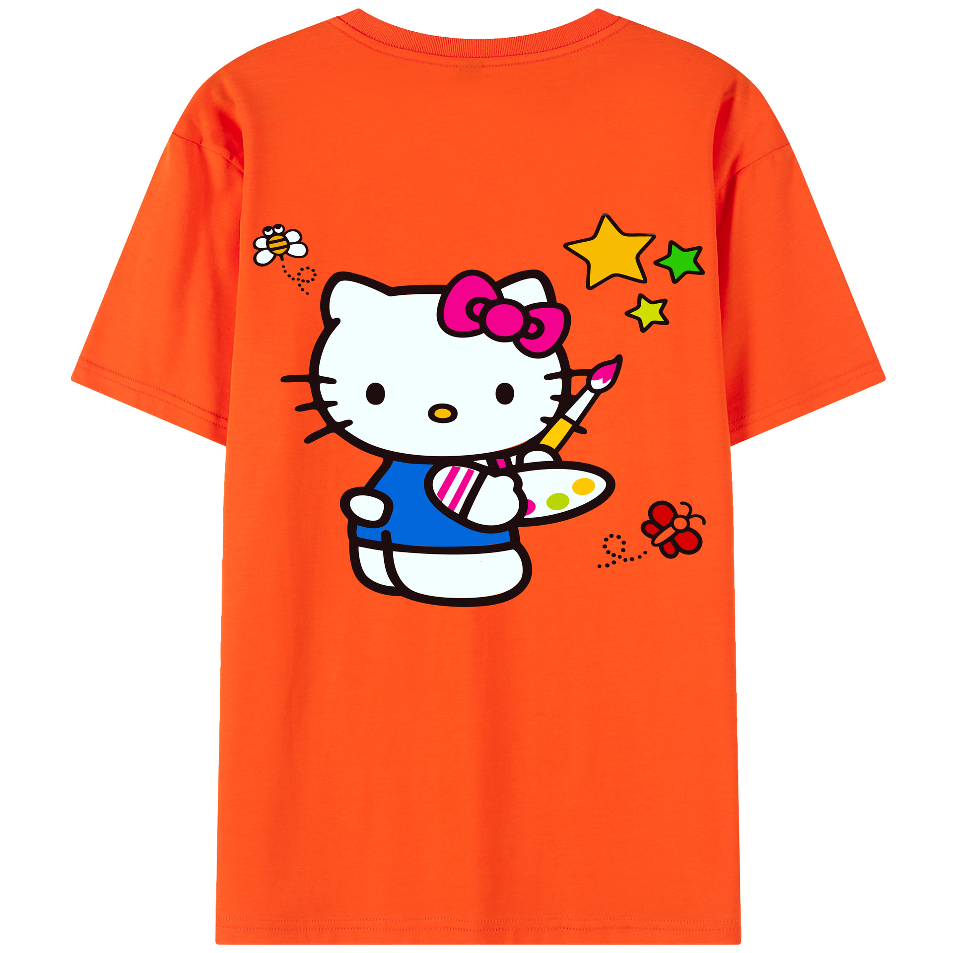 （画像用） Hello Kitty ハローキティ 綿100％半袖Tシャツ（背面プリント）