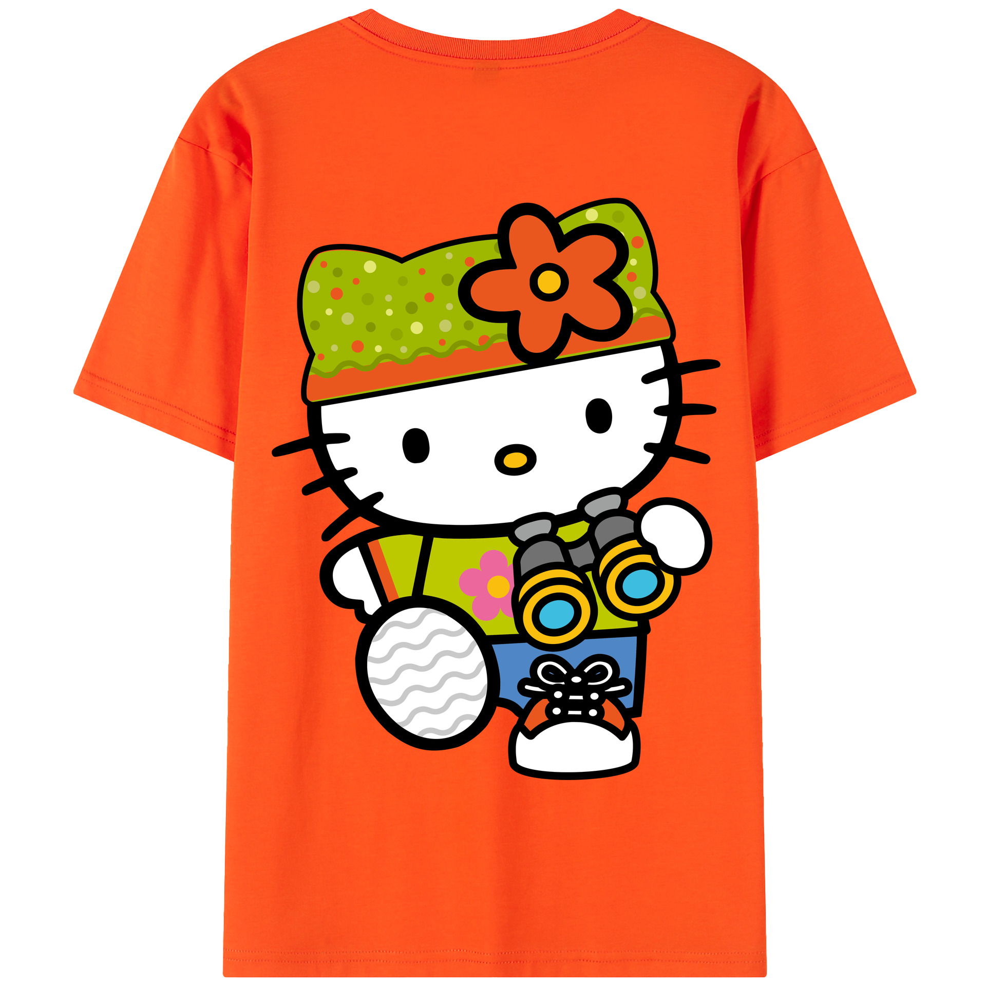 （画像用） Hello Kitty ハローキティ 綿100％半袖Tシャツ（背面プリント）
