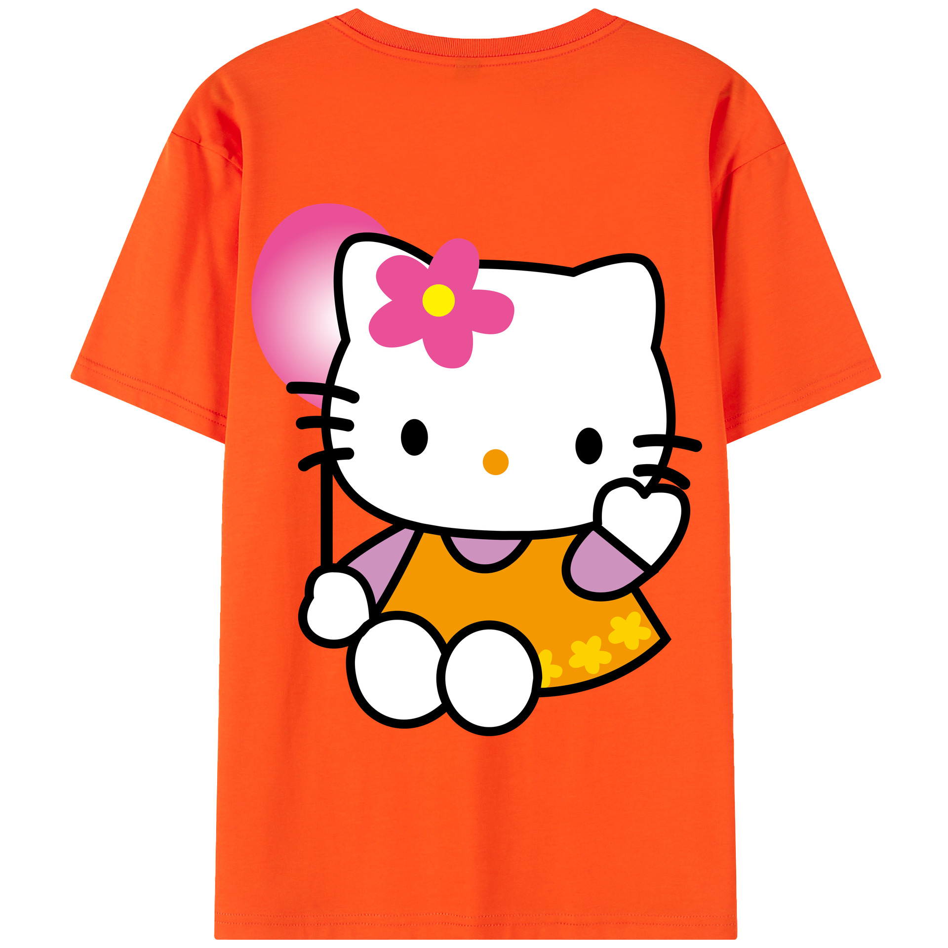 （画像用） Hello Kitty ハローキティ 綿100％半袖Tシャツ（背面プリント）