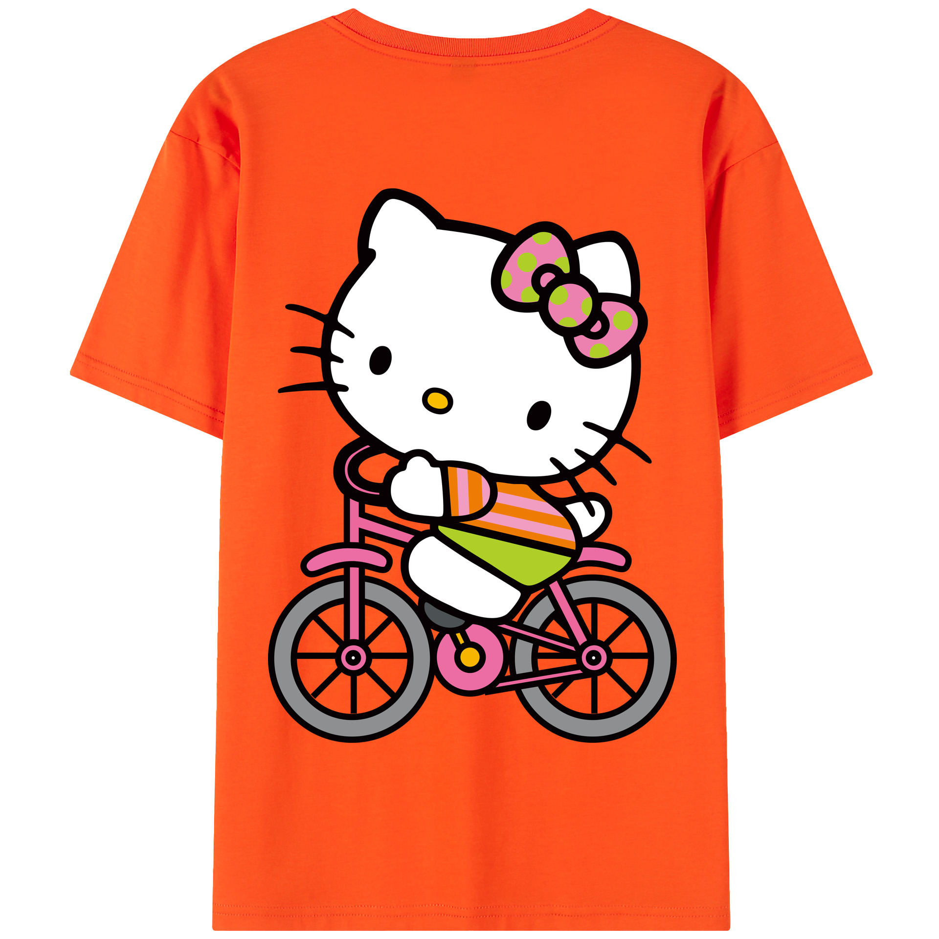 （画像用） Hello Kitty ハローキティ 綿100％半袖Tシャツ（背面プリント）