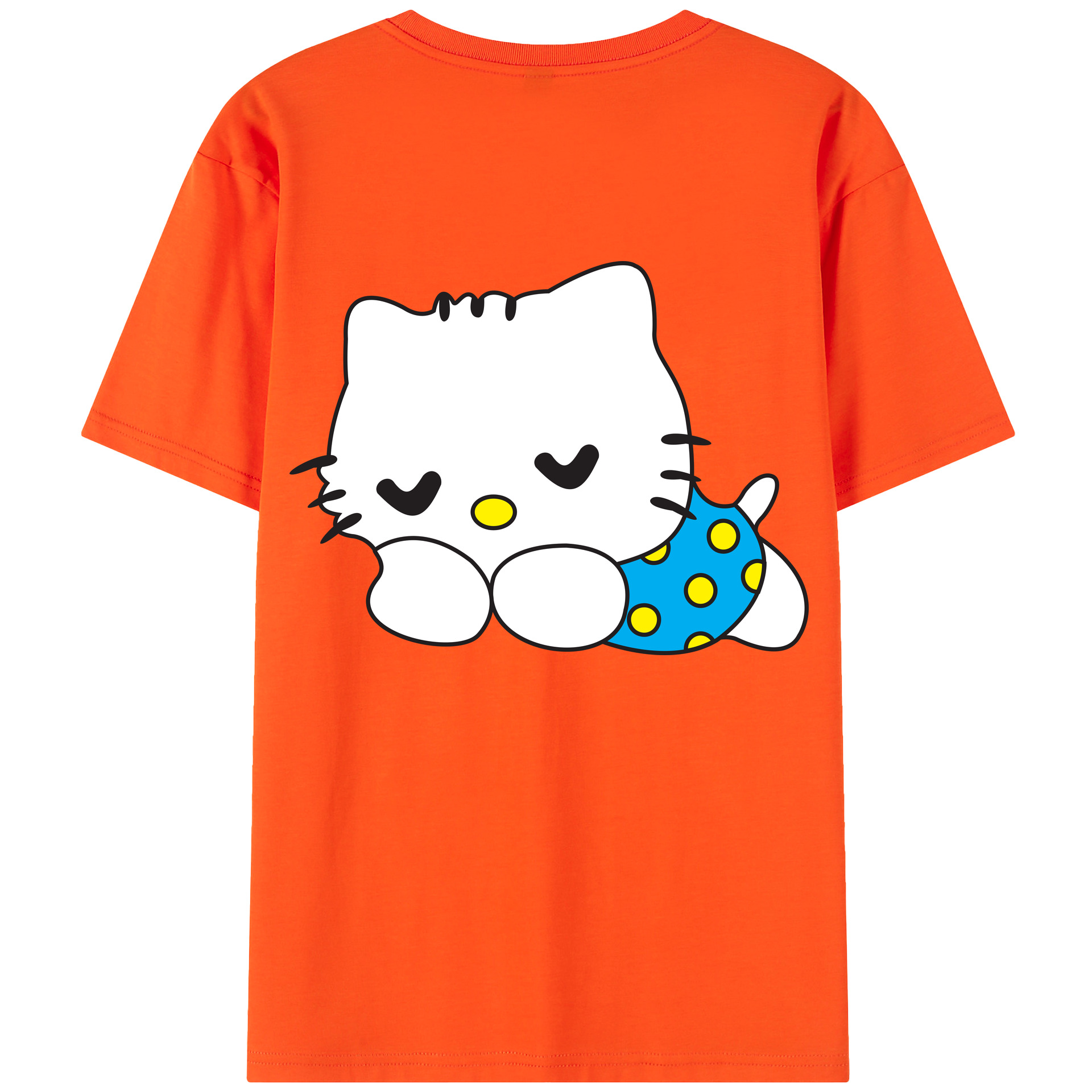 （画像用） Hello Kitty ハローキティ 綿100％半袖Tシャツ（背面プリント）