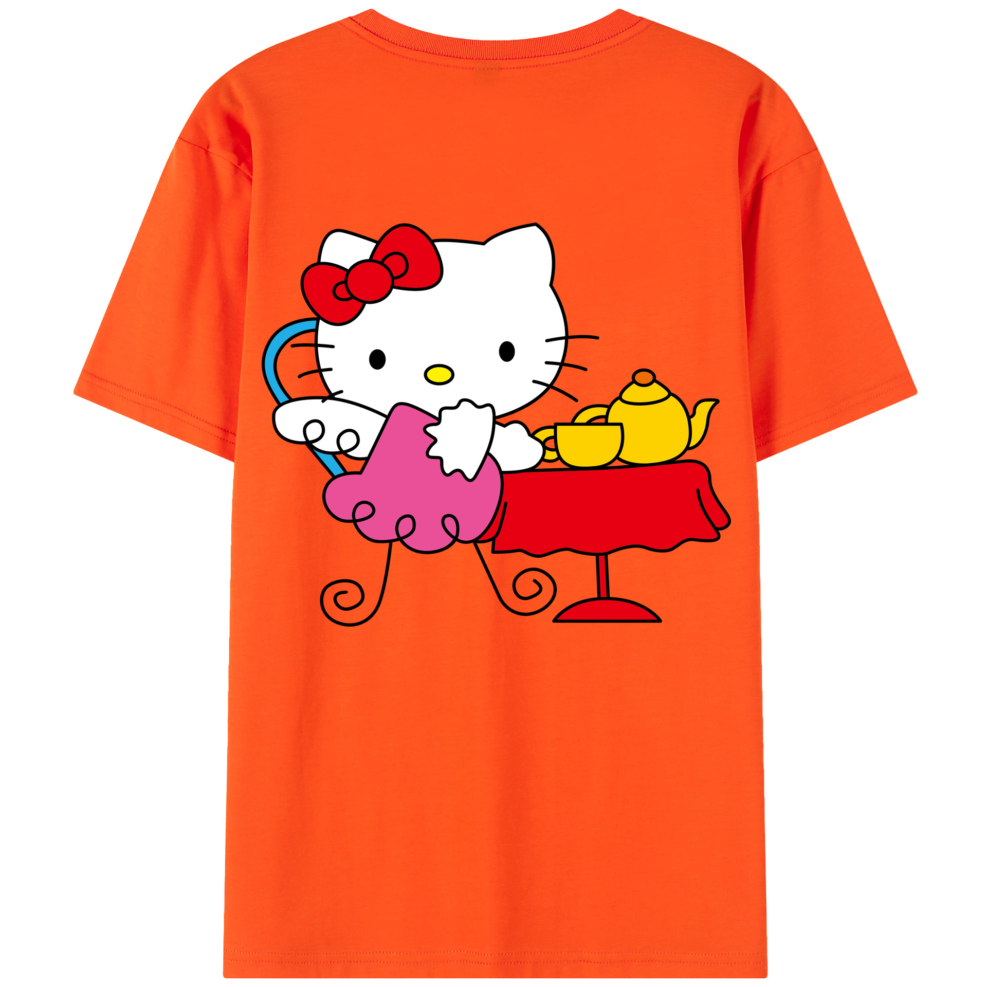 （画像用） Hello Kitty ハローキティ 綿100％半袖Tシャツ（背面プリント）
