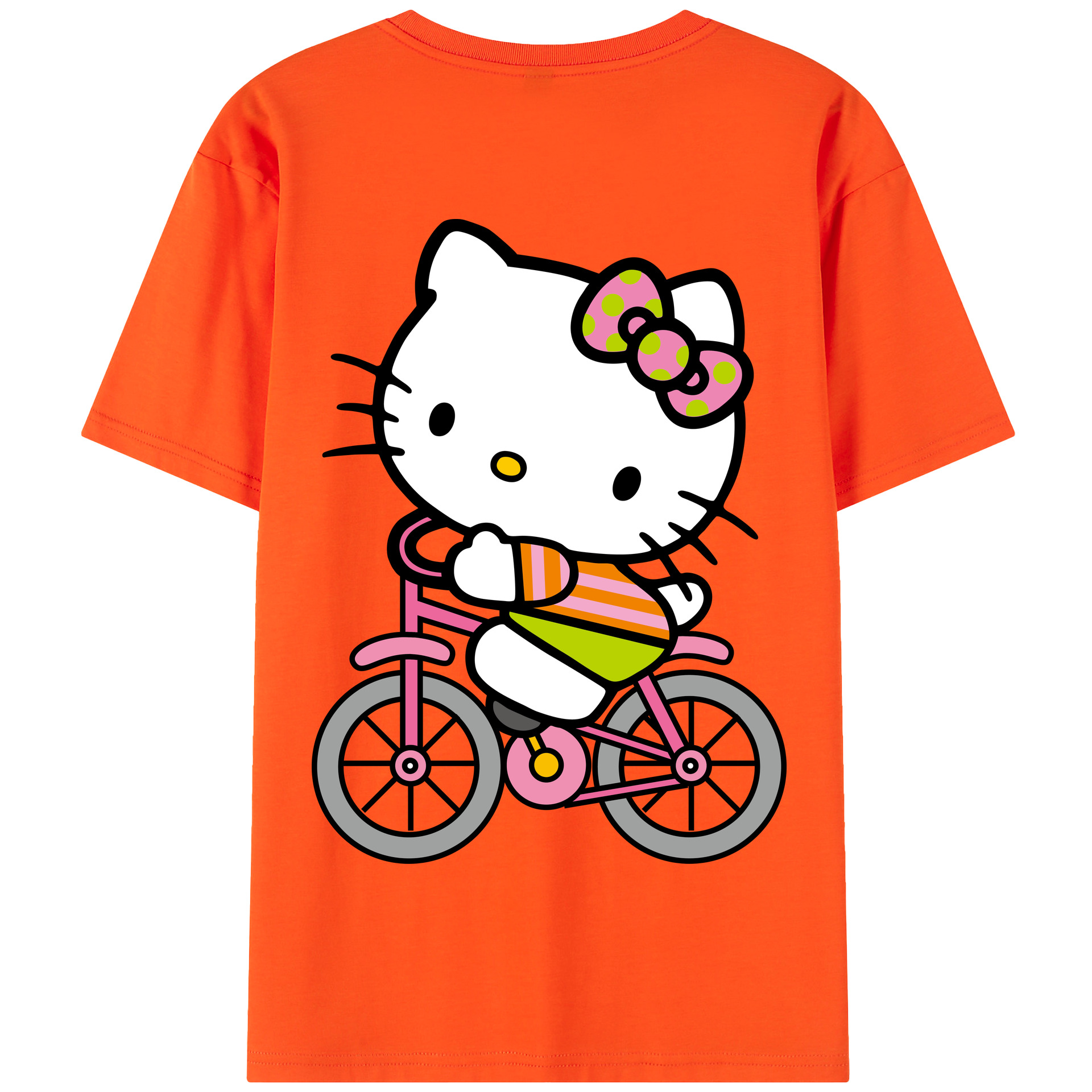 （画像用） Hello Kitty ハローキティ 綿100％半袖Tシャツ（背面プリント）