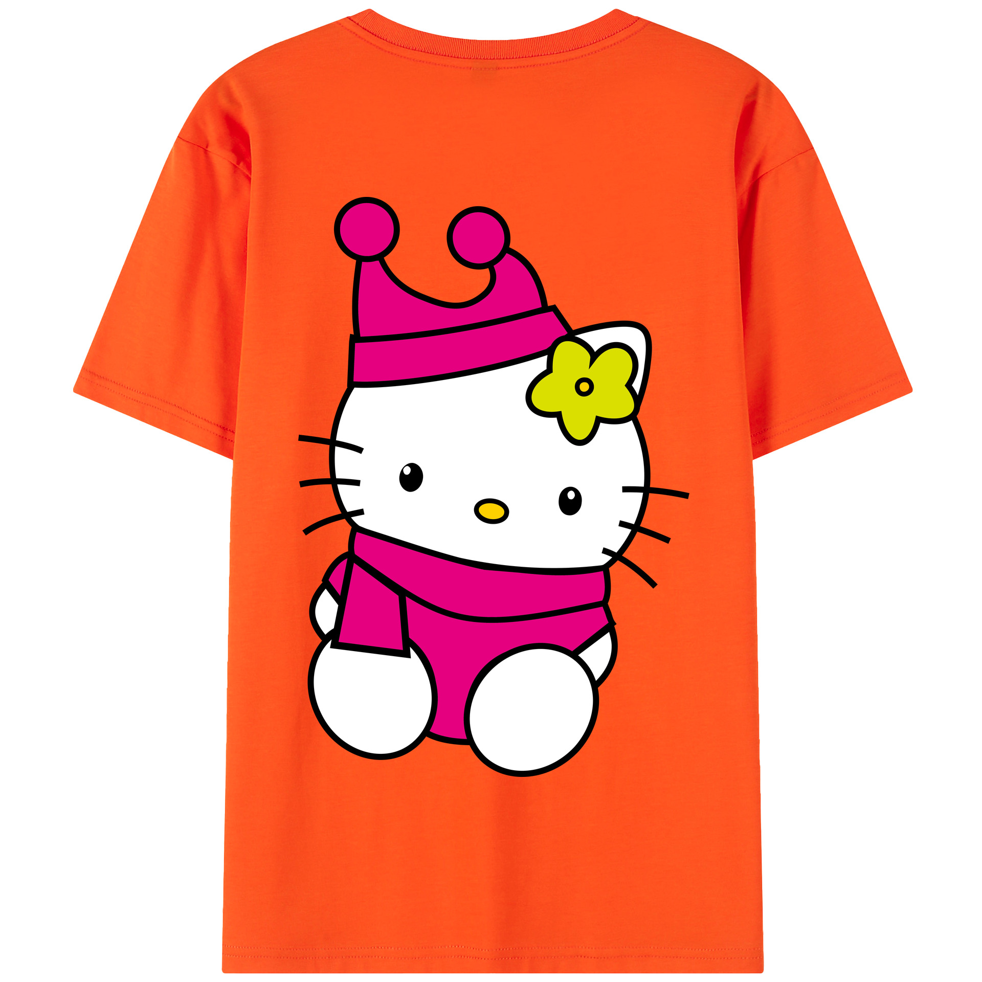 （画像用） Hello Kitty ハローキティ 綿100％半袖Tシャツ（背面プリント）