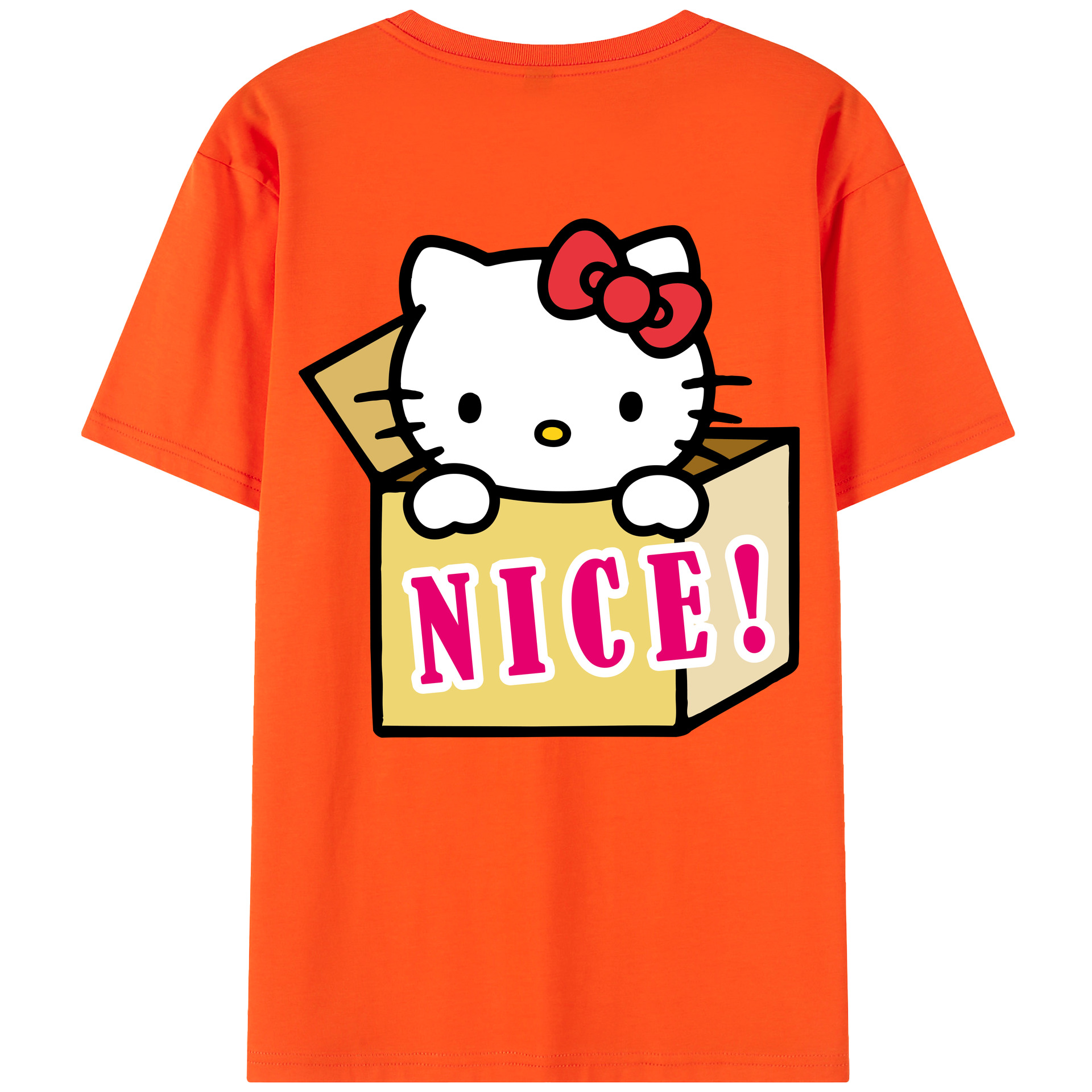 （画像用） Hello Kitty ハローキティ 綿100％半袖Tシャツ（背面プリント）