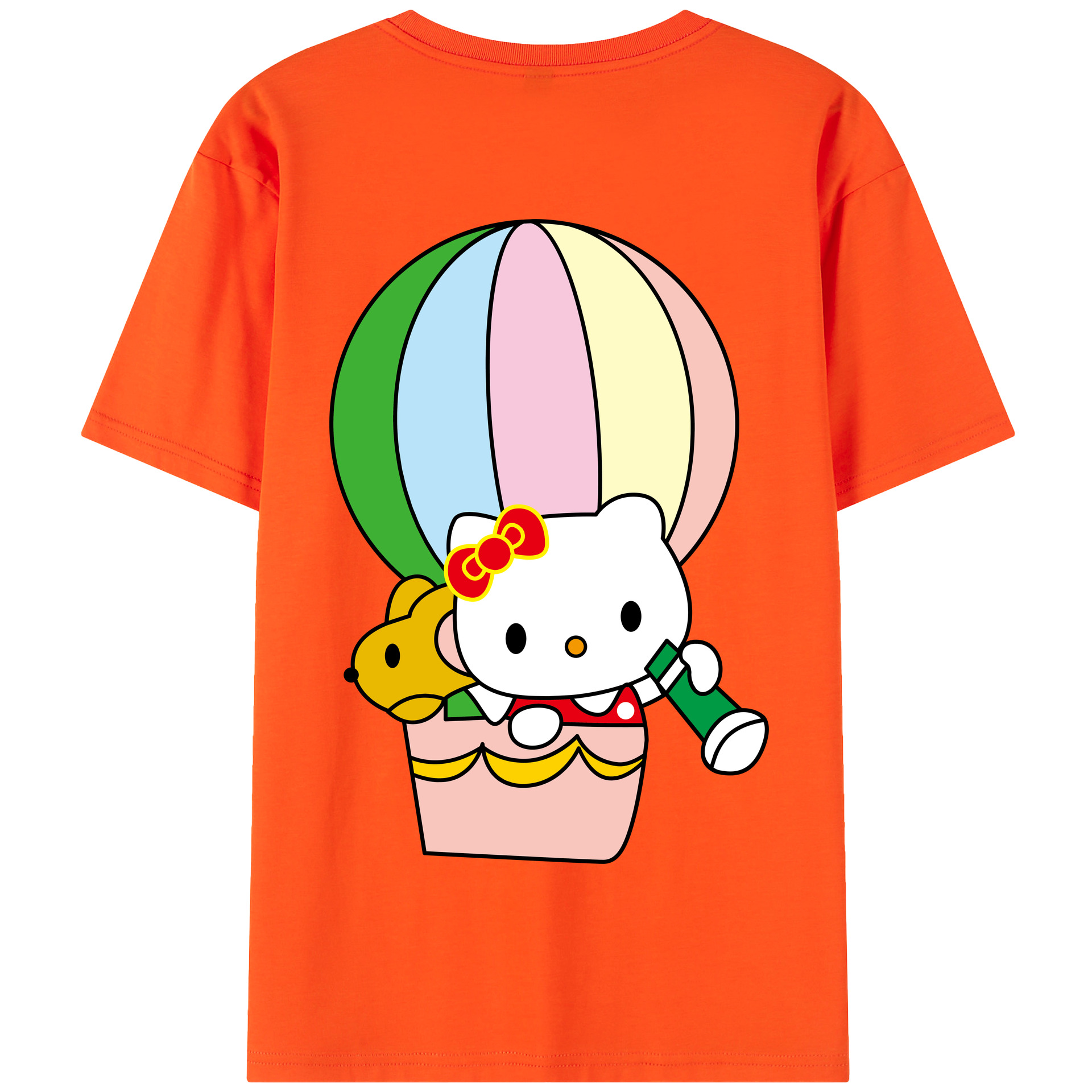 （画像用） Hello Kitty ハローキティ 綿100％半袖Tシャツ（背面プリント）