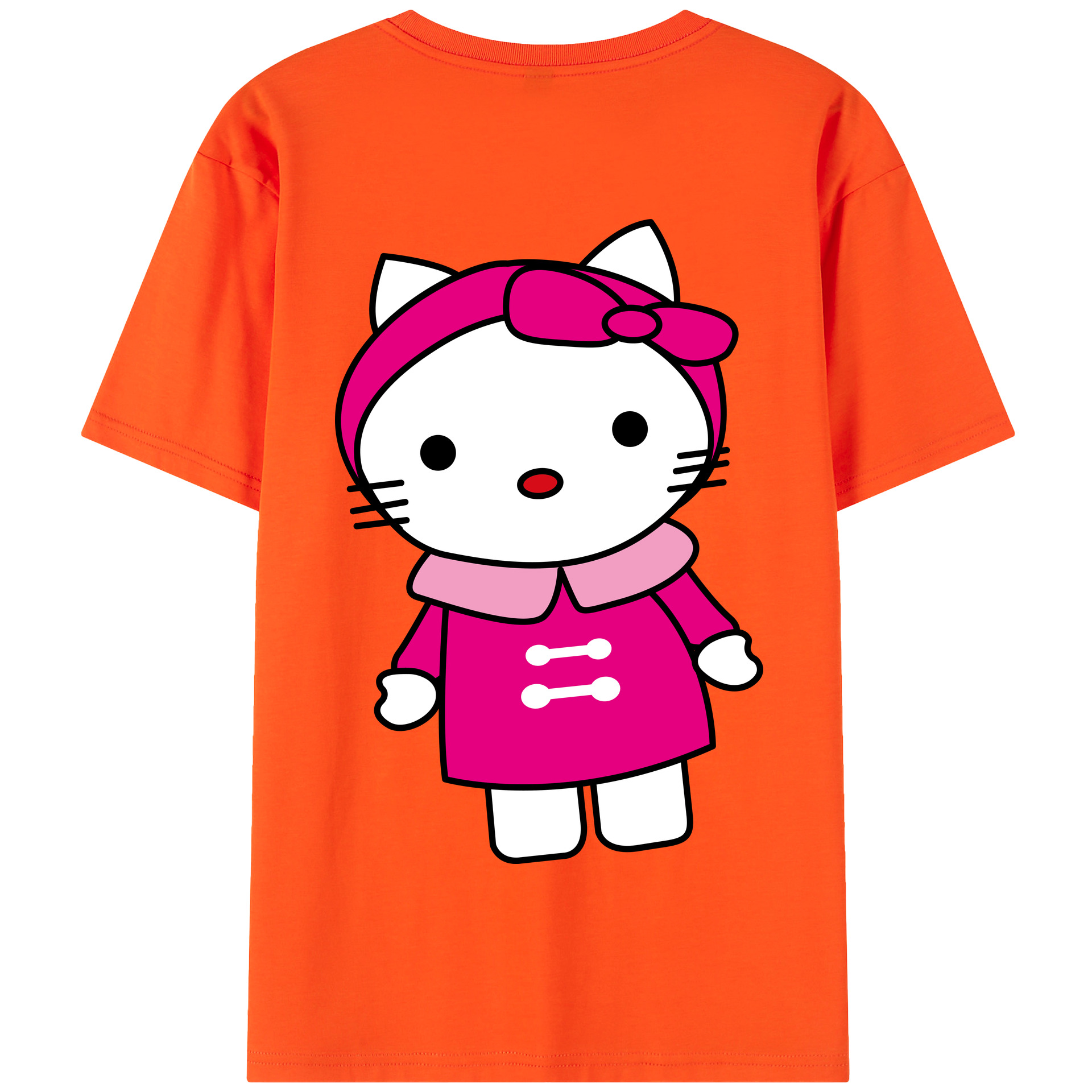 （画像用） Hello Kitty ハローキティ 綿100％半袖Tシャツ（背面プリント）