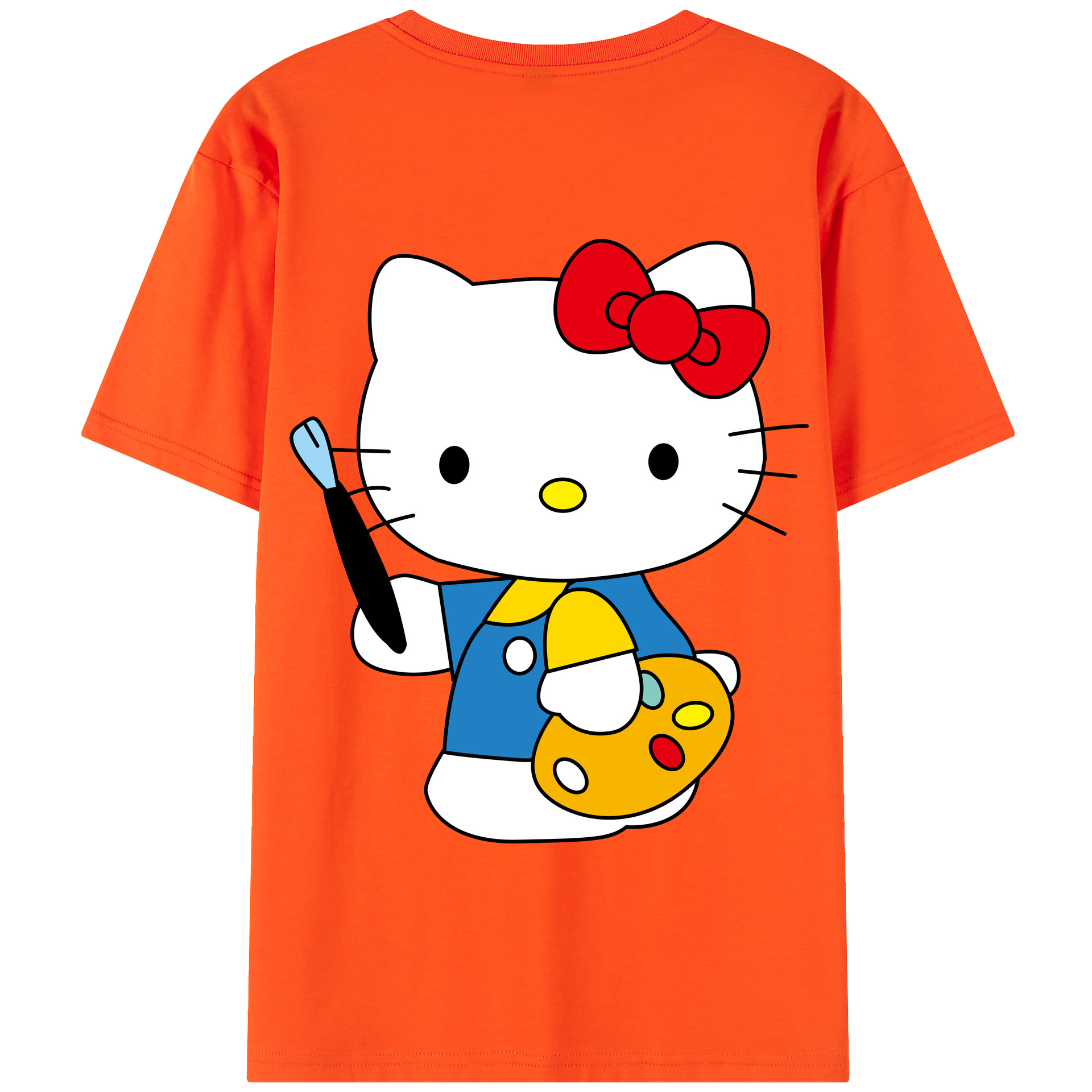 （画像用） Hello Kitty ハローキティ 綿100％半袖Tシャツ（背面プリント）