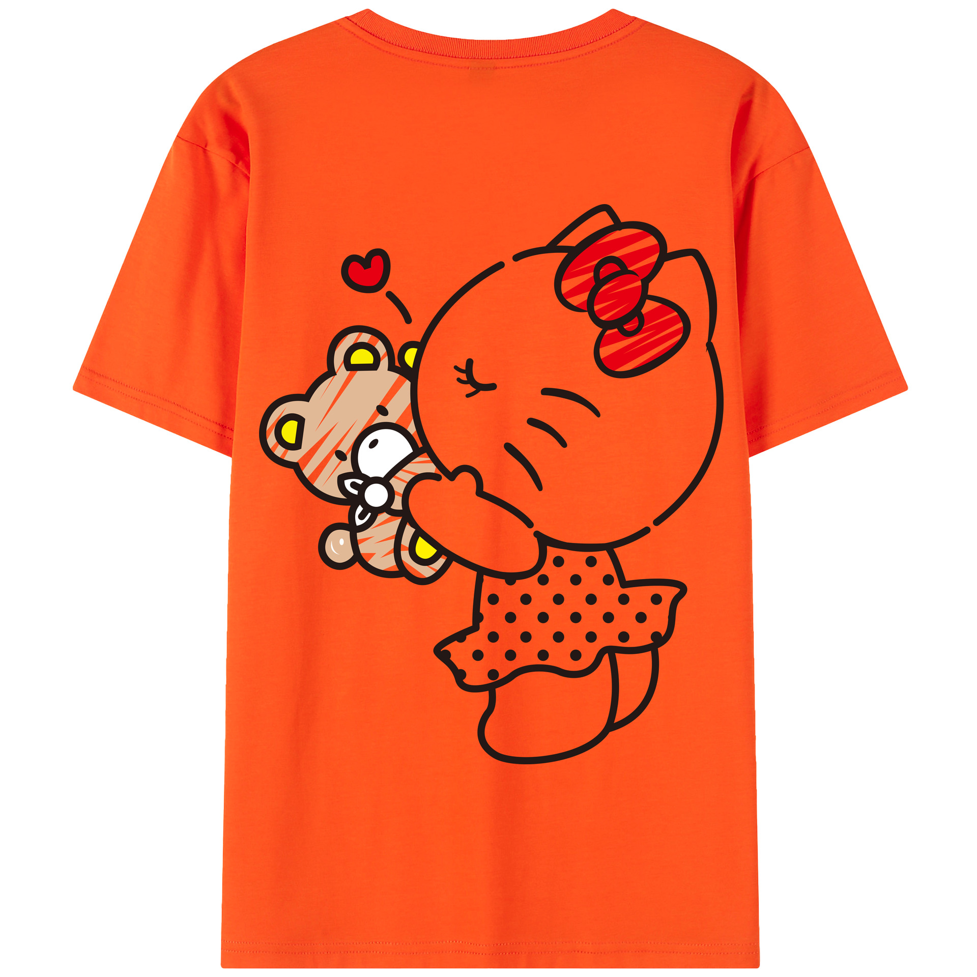 （画像用） Hello Kitty ハローキティ 綿100％半袖Tシャツ（背面プリント）
