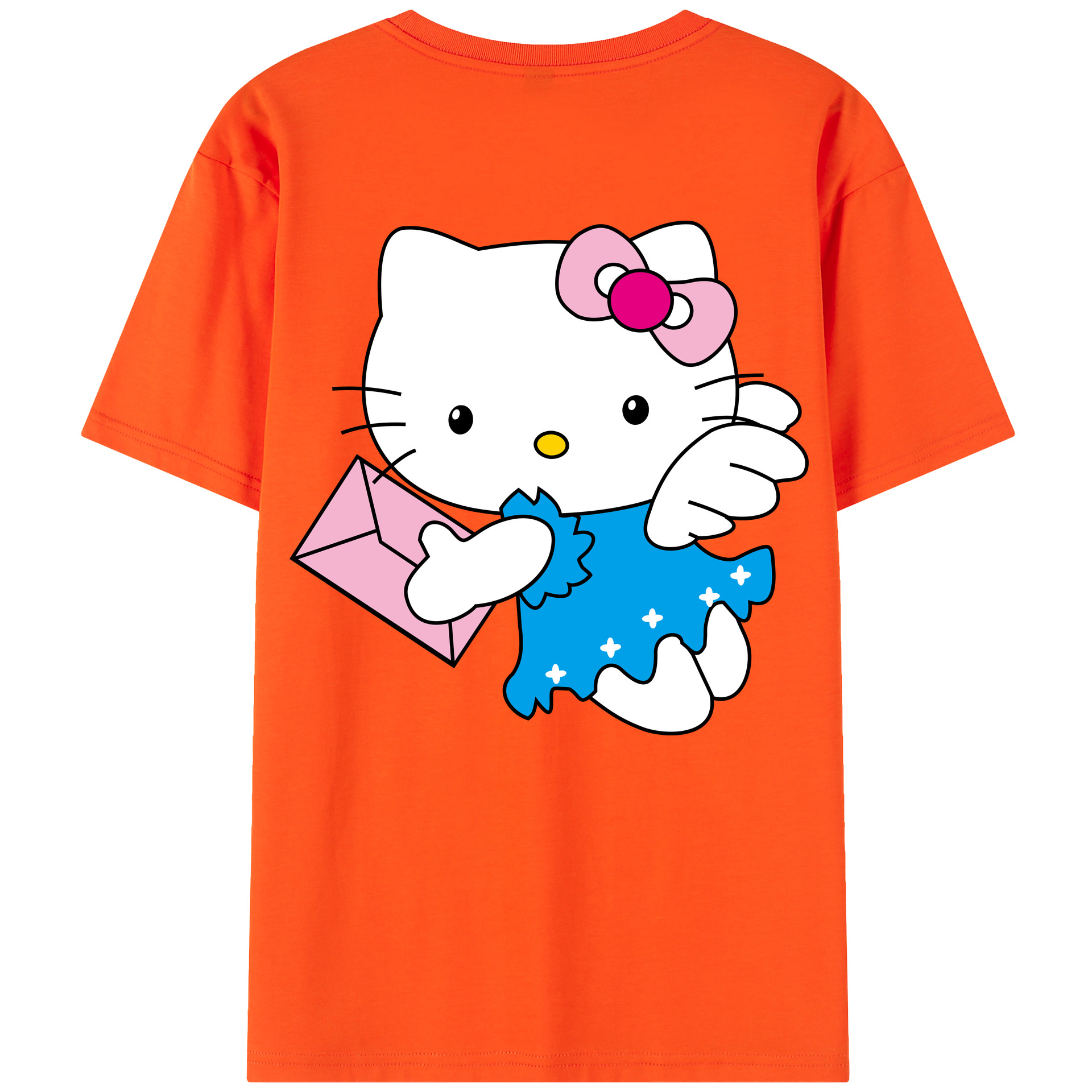（画像用） Hello Kitty ハローキティ 綿100％半袖Tシャツ（背面プリント）