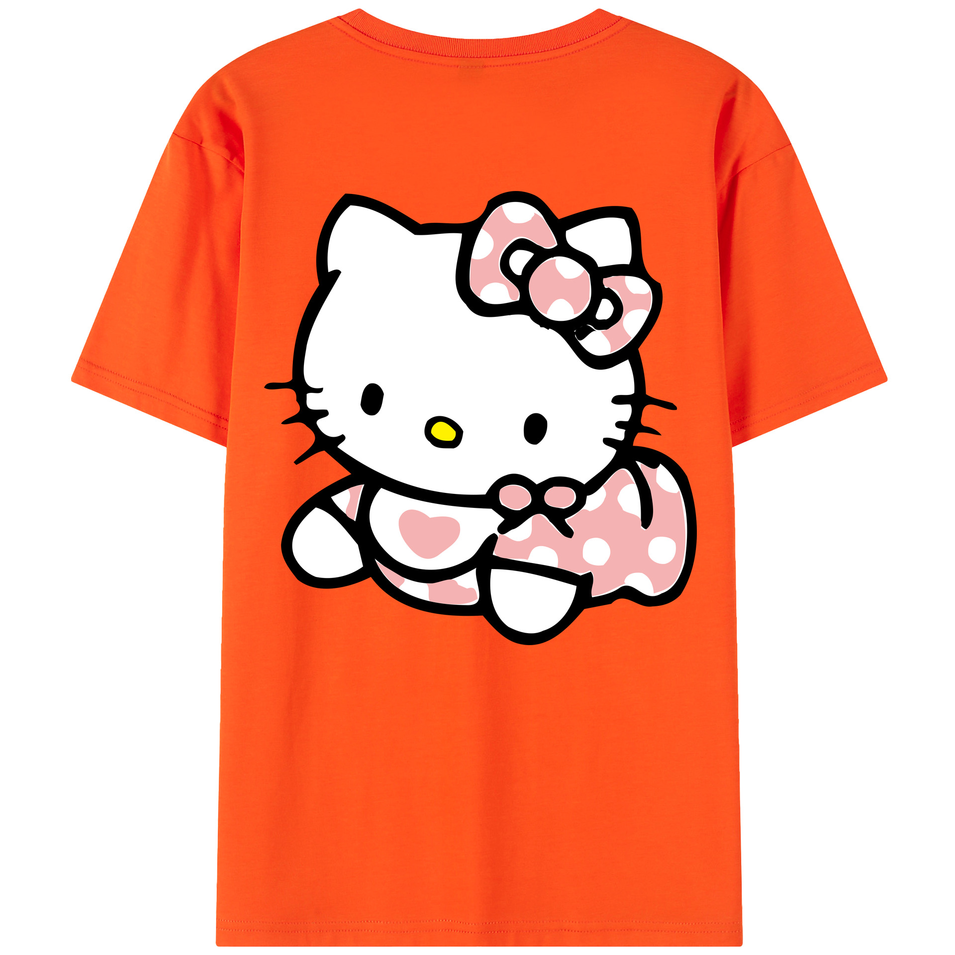 （画像用） Hello Kitty ハローキティ 綿100％半袖Tシャツ（背面プリント）