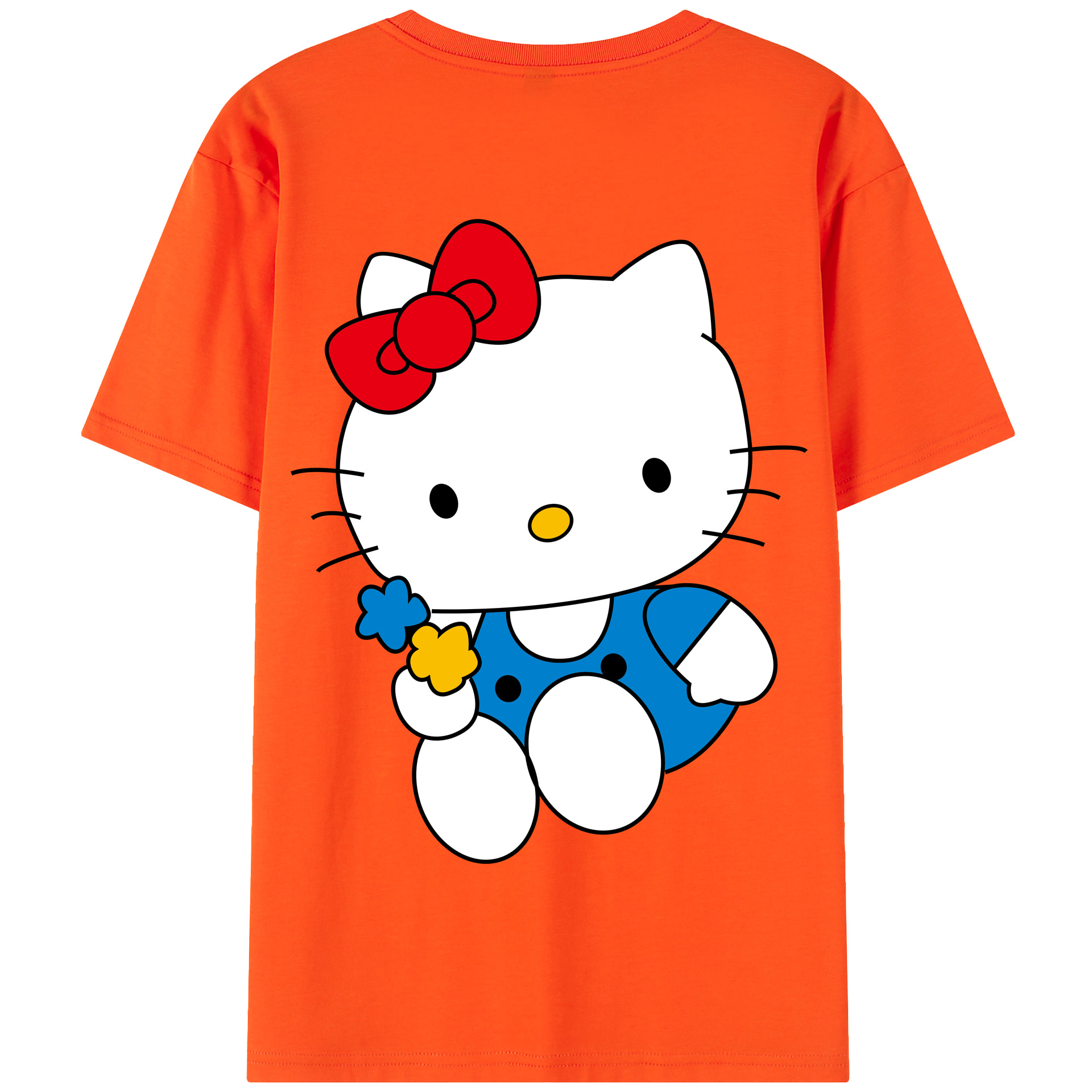（画像用） Hello Kitty ハローキティ 綿100％半袖Tシャツ（背面プリント）